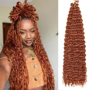 QRHSUKA Cabello ondulado de ganchillo Ocean Wave de 30 pulgadas, 7 paquetes de cabello rizado rizado jengibre para mujeres negras, trenzado de QRHSUKA Cabello ondulado de ganchillo Ocean Wave de 30 pulgadas, 7 paquetes de cabello rizado rizado jengibre para mujeres negras, trenzado de