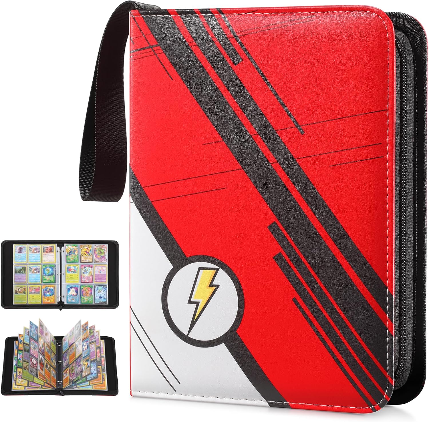 GOPOKIU Carpeta de tarjetas con 9 bolsillos con 3 anillos en D, 900 bolsillos con capacidad para 50 fundas extraíbles, carpeta de colección de