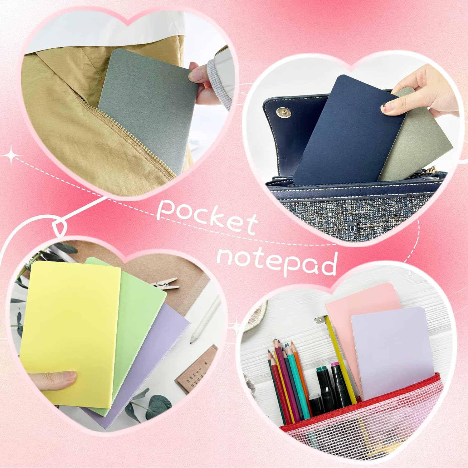 Paquete de 60 cuadernos pequeños, mini cuadernos de bolsillo a granel, diario a granel de 3.5 x 5.5 pulgadas, bloc de notas forrado con cubierta