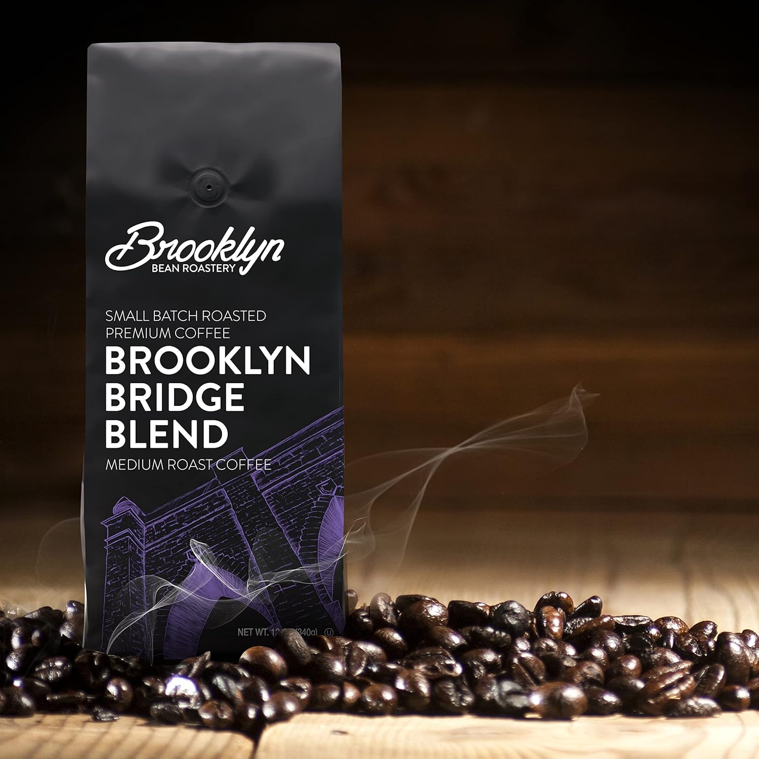 Brooklyn Beans Paquete variado de café molido en bolsas, tostado claro, medio oscuro y saborizado, paquete de 12 onzas, 72 onzas, (paquete de 6)