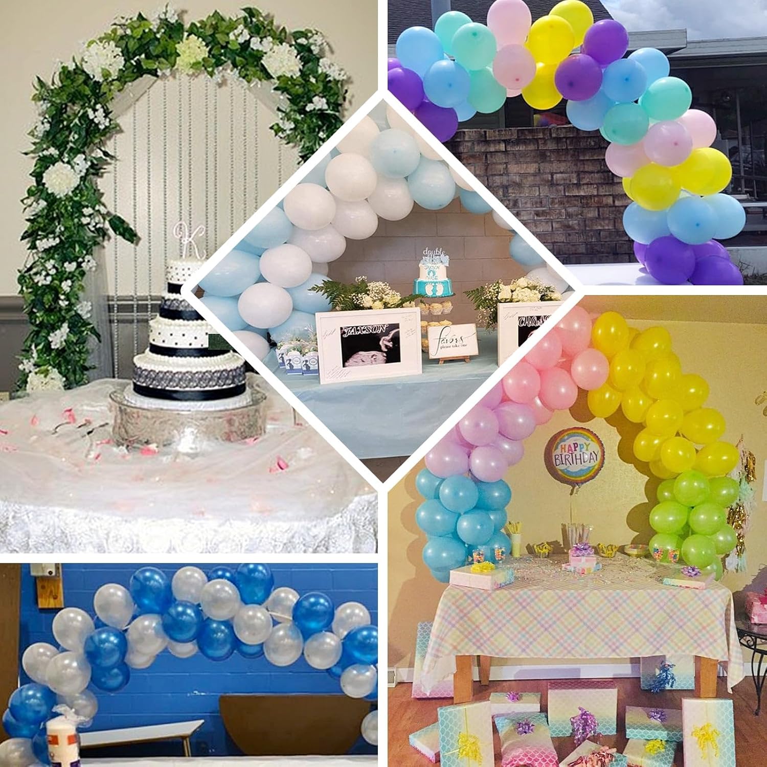 Efavormart – Kit de soporte de arco de globos ajustable de 12 pies, soporta hasta 100-120 globos