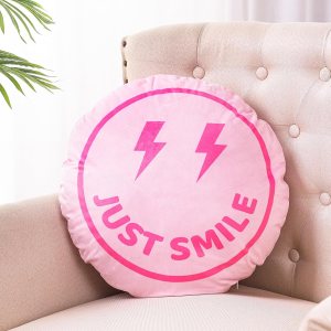 Almohada de preppy linda almohada de cara sonriente rosa, almohada de relleno, almohada de preparación para adolescentes, niñas, dormitorio, Almohada de preppy linda almohada de cara sonriente rosa, almohada de relleno, almohada de preparación para adolescentes, niñas, dormitorio,