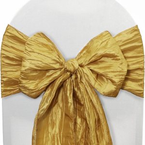 YOUR CHAIR COVERS – Bandas de silla de tafetán arrugadas doradas (paquete de 10), bandas para sillas para bodas, eventos, hoteles y servicios de YOUR CHAIR COVERS – Bandas de silla de tafetán arrugadas doradas (paquete de 10), bandas para sillas para bodas, eventos, hoteles y servicios de