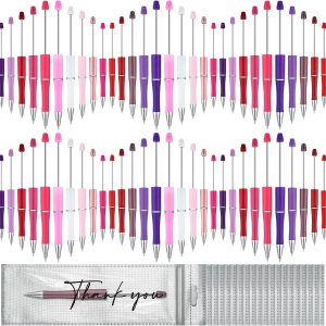 60 bolígrafos de plástico con cuentas de tinta negra a granel con cuentas de plástico con 60 bolsas de embalaje agradecido para niños, estudiantes, 60 bolígrafos de plástico con cuentas de tinta negra a granel con cuentas de plástico con 60 bolsas de embalaje agradecido para niños, estudiantes,