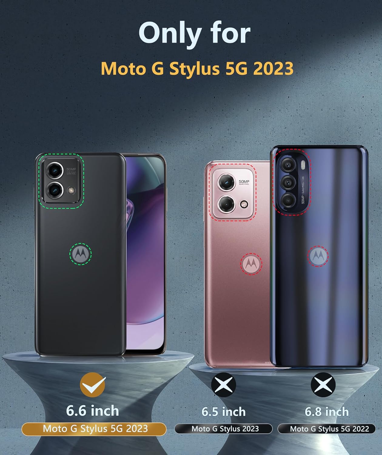 FNTCASE Funda para Motorola Moto G-Stylus-5G-2023 Fundas de protección a prueba de caídas de grado militar con soporte magnético  TPU texturizado
