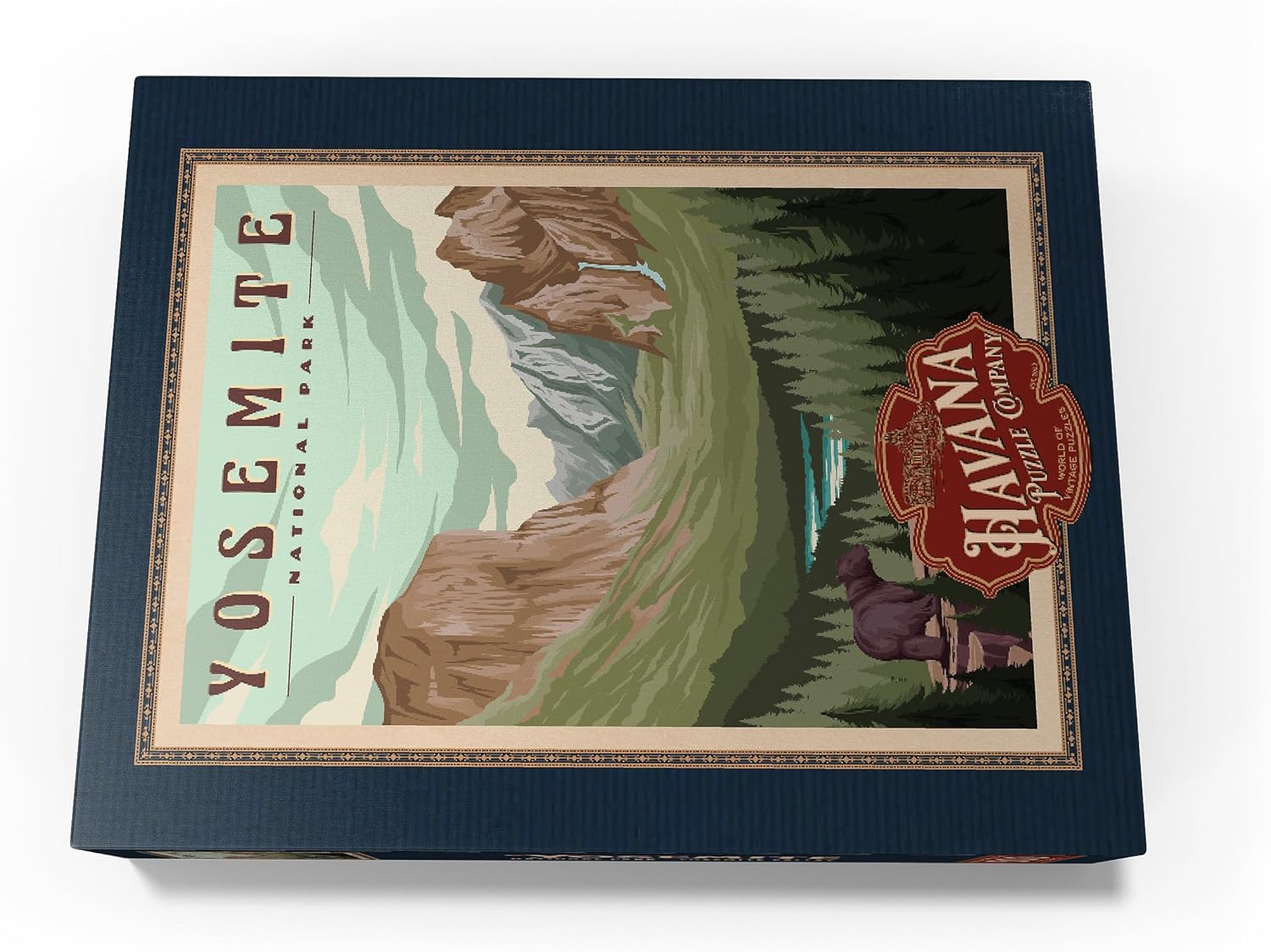 MyPuzzle Yosemite National Park – Valle de Yosemite, póster de viaje vintage, rompecabezas premium de 500 piezas para adultos