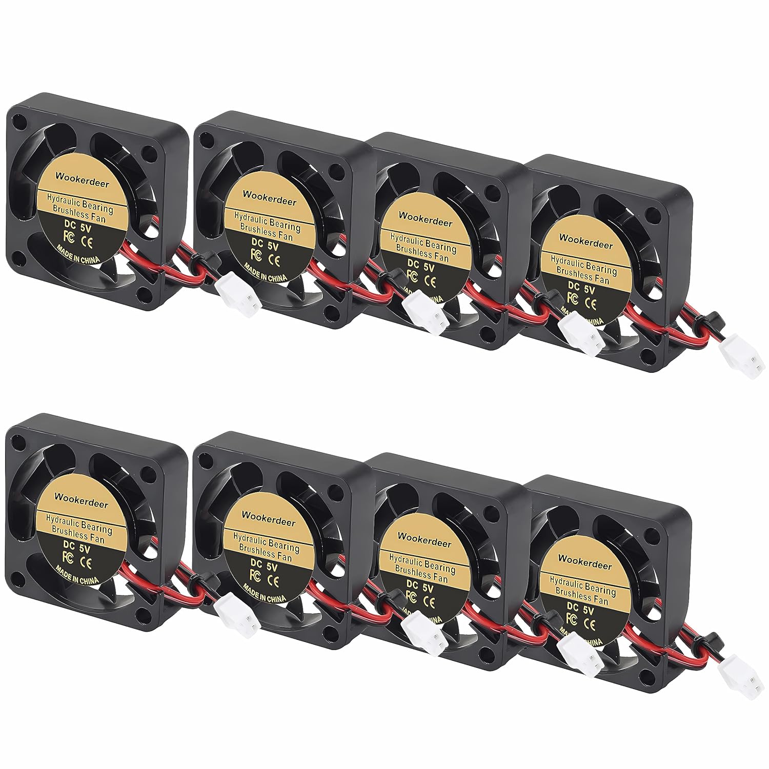 Paquete de 8 ventiladores de enfriamiento 4010 DC 5V adecuados para rodamientos hidráulicos enfriador sin escobillas 2PIN 1.575 in ventilador de