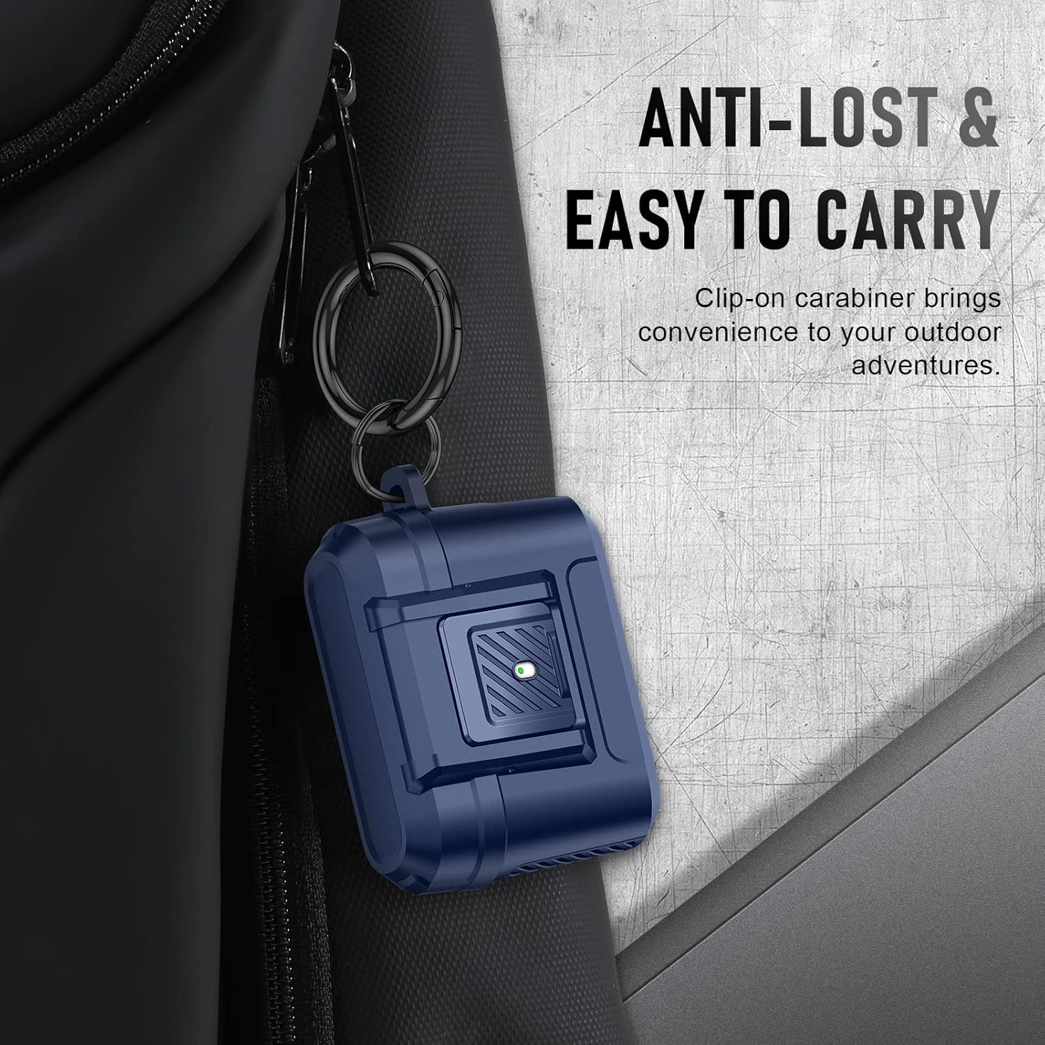 Funda compatible con Airpods Pro 2 con kit de limpieza, funda protectora militar dura a prueba de golpes para Airpods con bloqueo seguro automático
