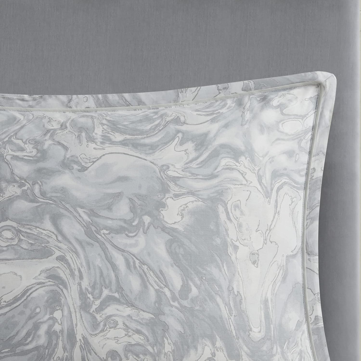 Madison Park Emory – Juego de edredón de algodón acogedor, diseño moderno de mármol para todas las estaciones, ropa de cama casual alternativa con