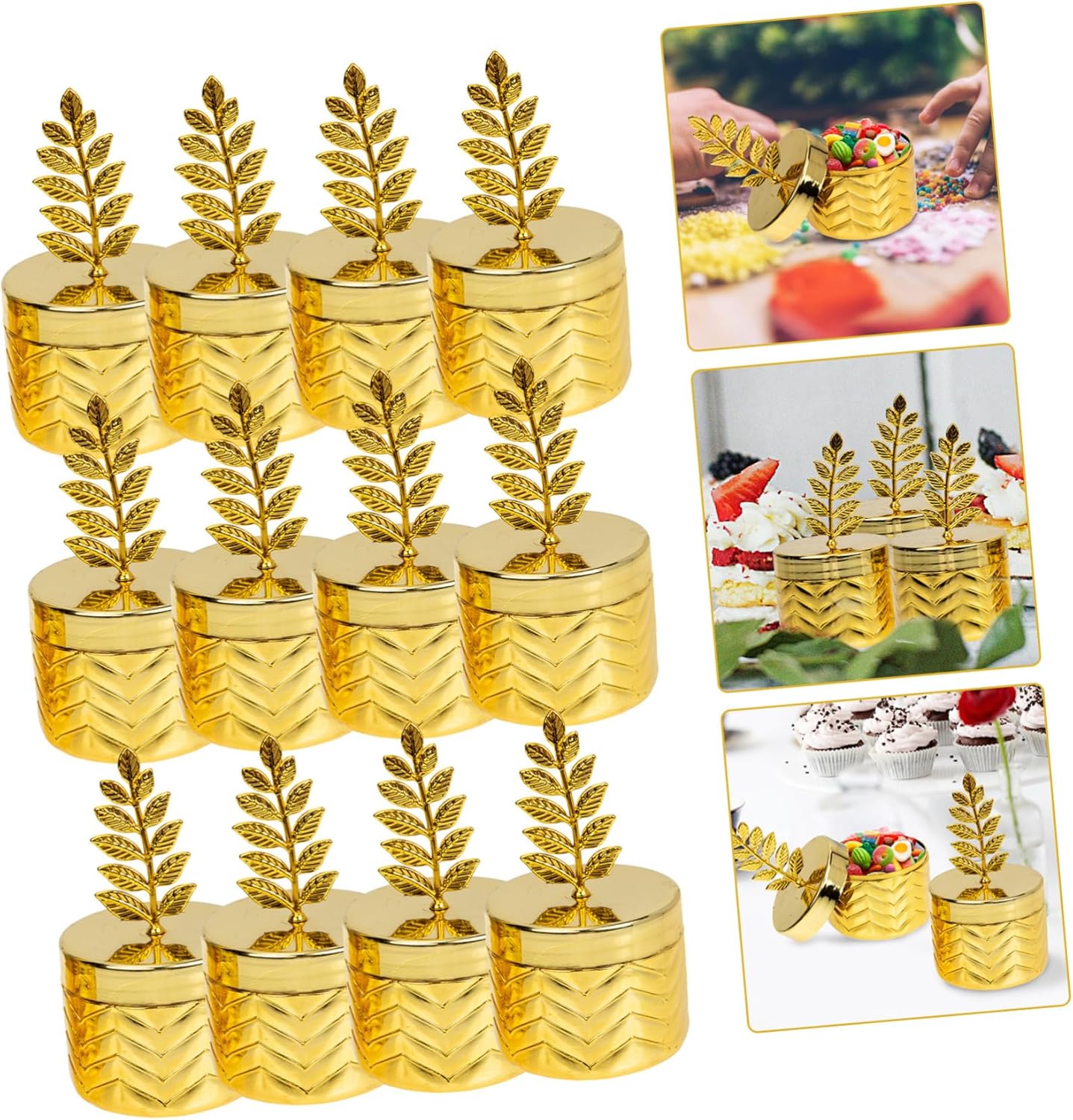 NOLITOY Paquete de 24 piezas de regalos de pastelería para recipientes de galletas para servir pasteles de Navidad y festivales, golosinas