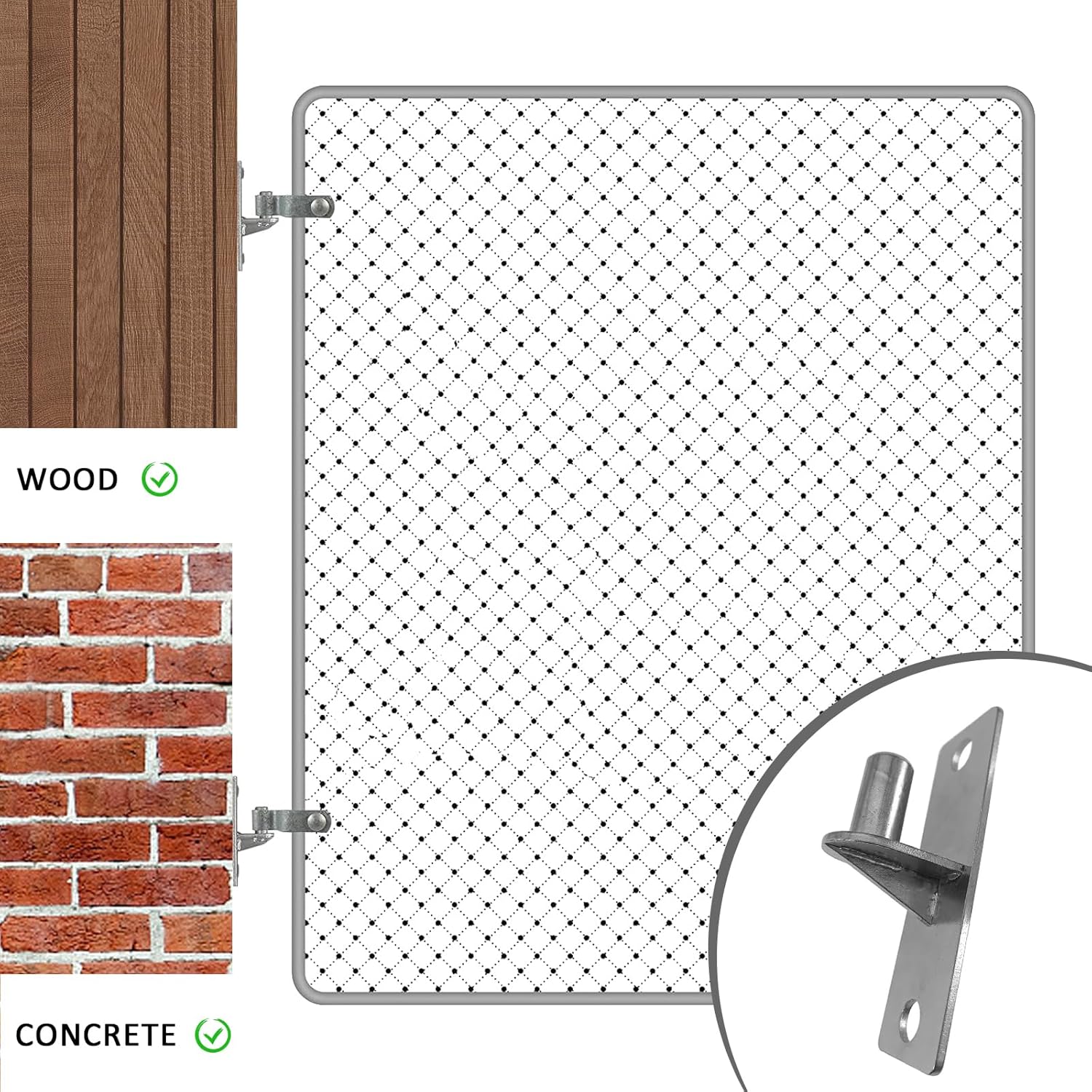 2 bisagras de puerta trasera plana para montaje en pared, acero inoxidable 304 para exteriores, bisagras de puerta de enlace de madera resistente