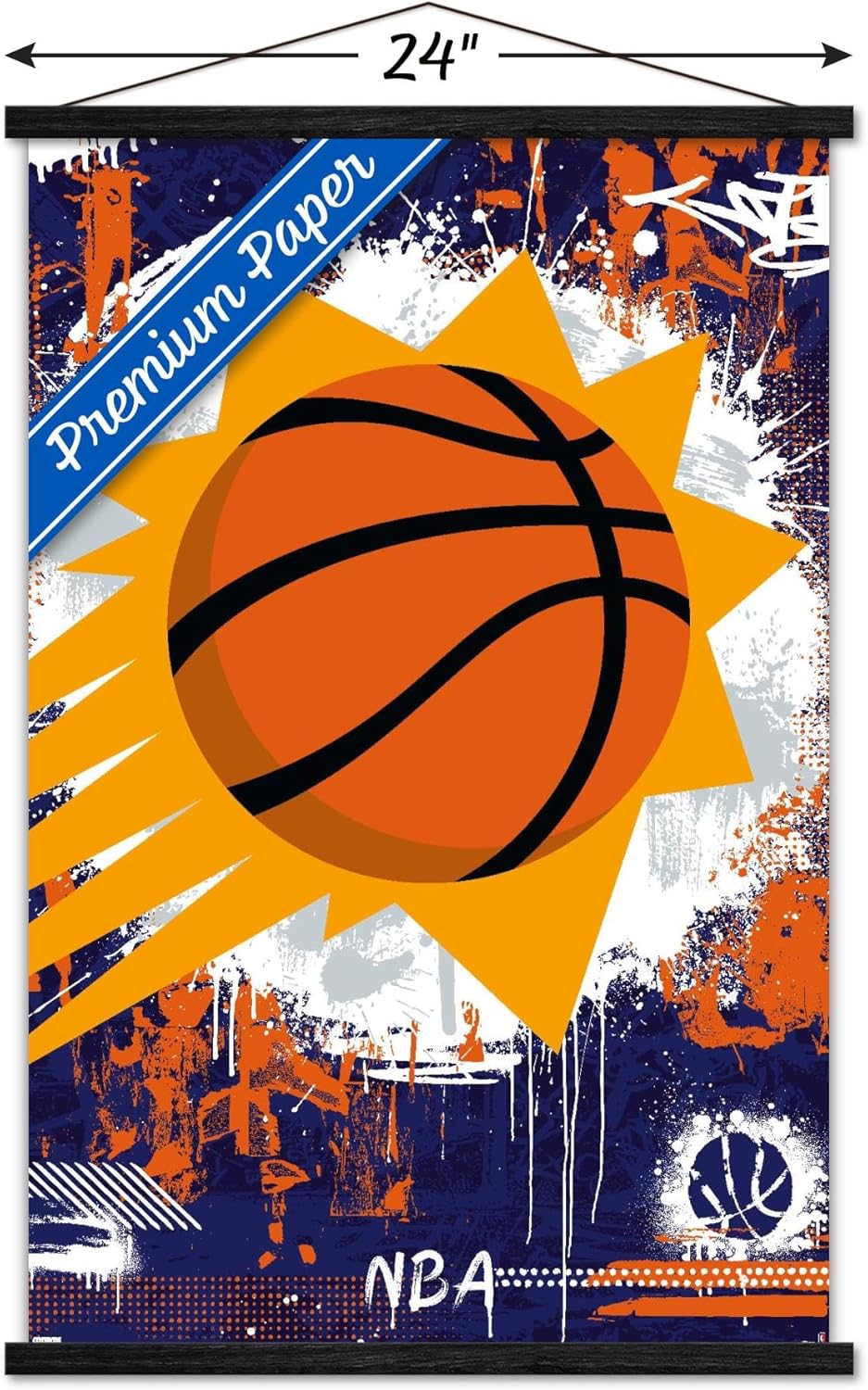 Trends International NBA Phoenix Suns – Póster de pared con logotipo Maximalist 23 con marco magnético