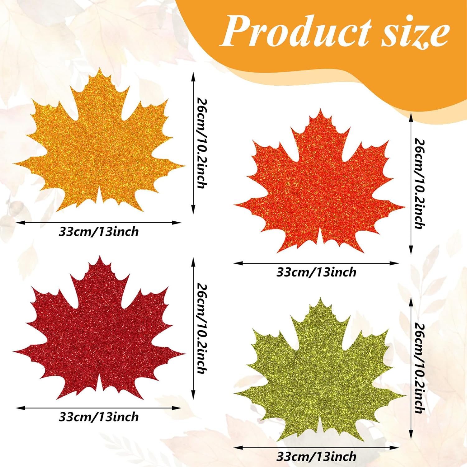 AnyDesign 60 manteles individuales de papel de hoja de arce otoñal, desechables, con purpurina, decorativos, coloridos, hojas de otoño, cosecha,