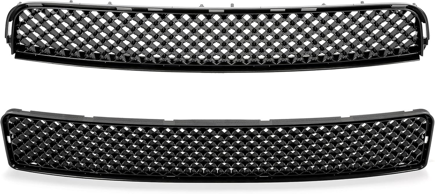 HECASA Parrilla delantera superior e inferior compatible con Scion tC 2005-2010 Cubierta de parachoques de malla para capó de rejilla, color negro,