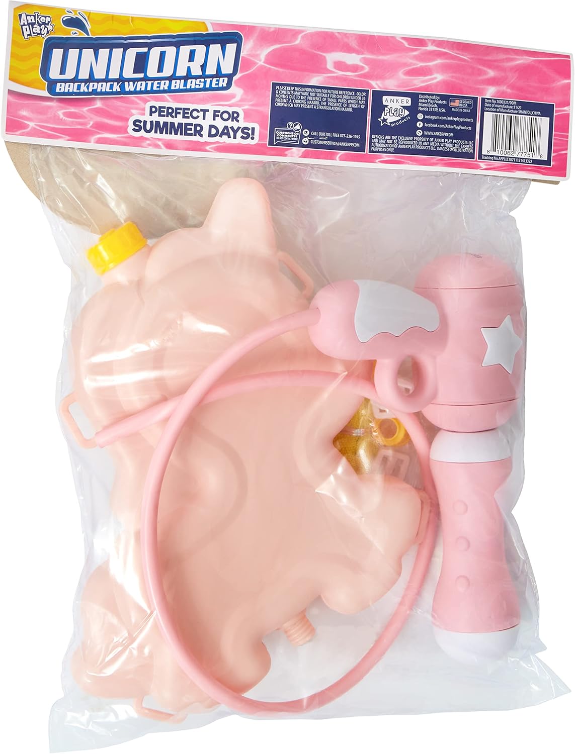 Unicorn Water Blaster – Mochila de unicornio para niños y niñas, juguete de verano para jugar al aire libre, juguetes de piscina, cada mochila tiene