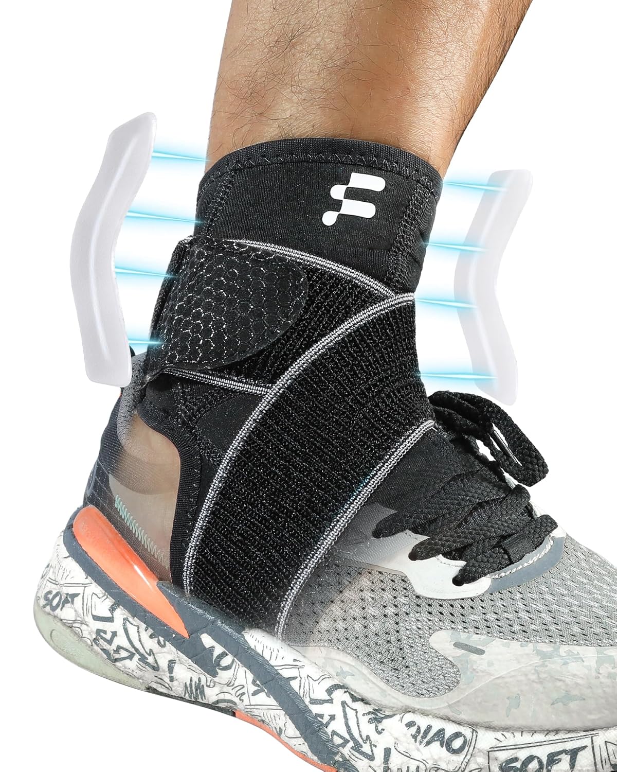 Fitomo Tobillera para alivio de la fascitis plantar con fuerte correa de compresión y estabilizadores laterales para dolor de arco, tendinitis de