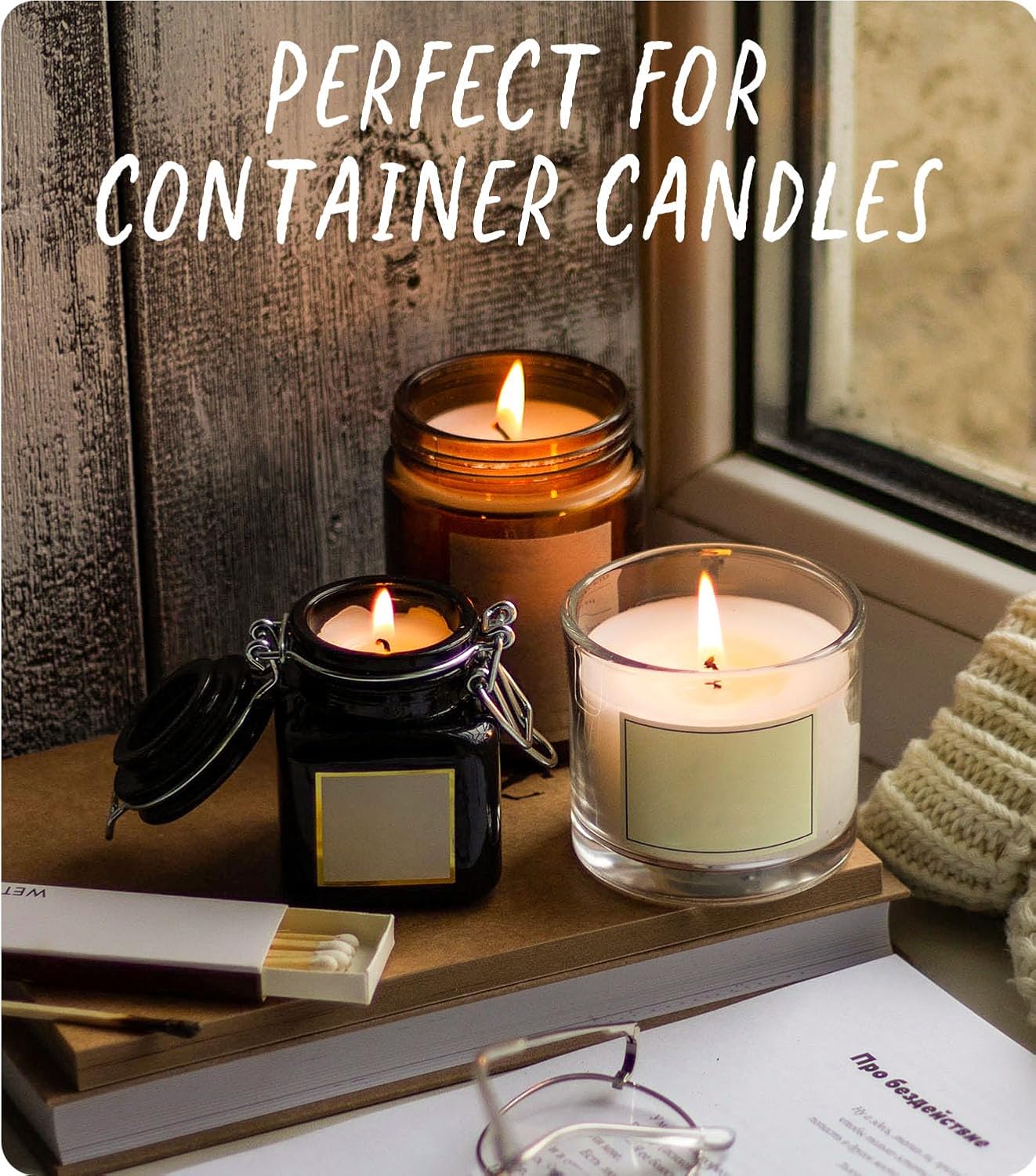 Cera de soja, cera natural para velas BOYUJK Premium, cera de soja 100% orgánica para fabricación de velas de granja, sin aditivos, inofensiva y