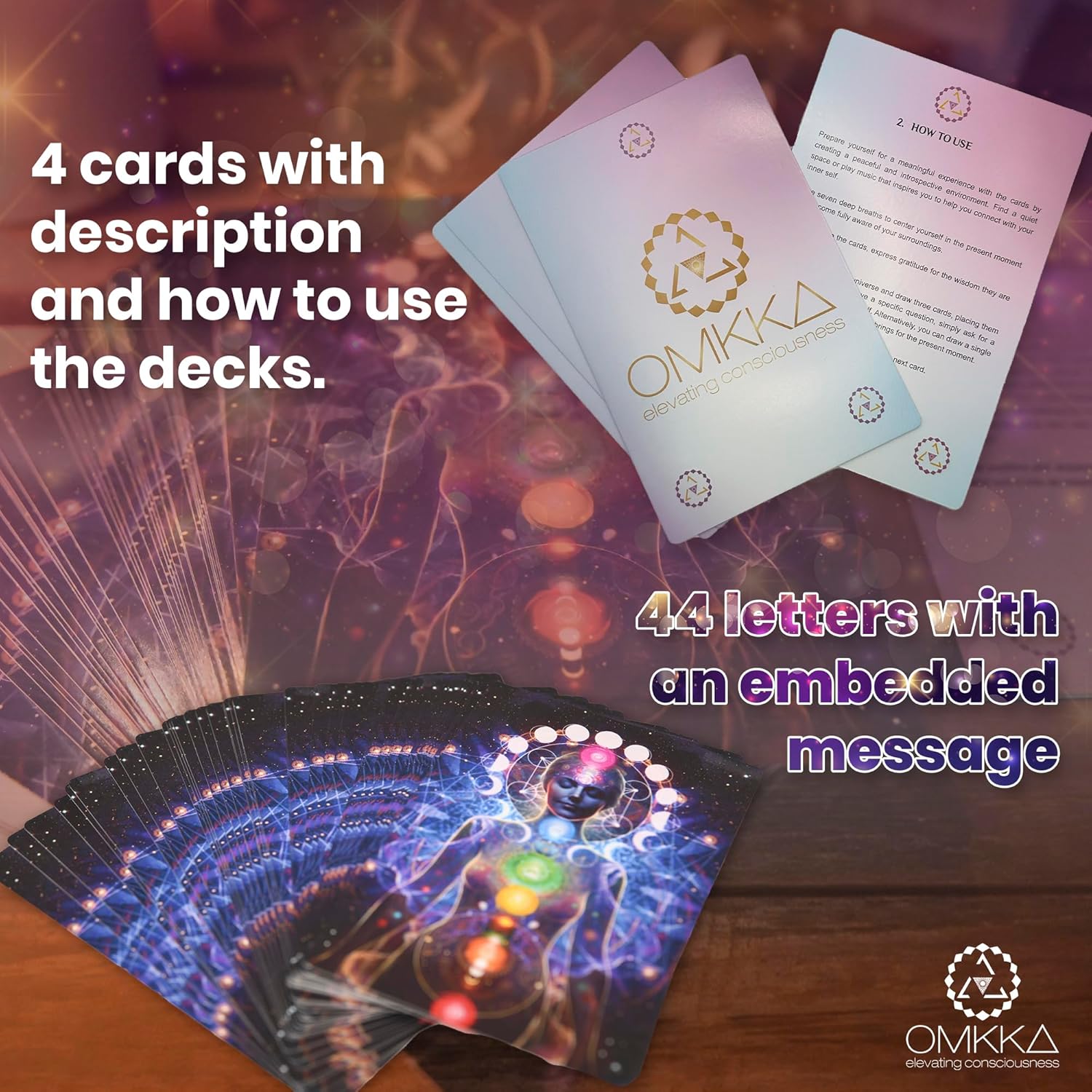 Cartas Oracle con significados en ellos  Reconecta tu conciencia amorosa  44 mensajes intuitivos de alta vibración metafísica.
