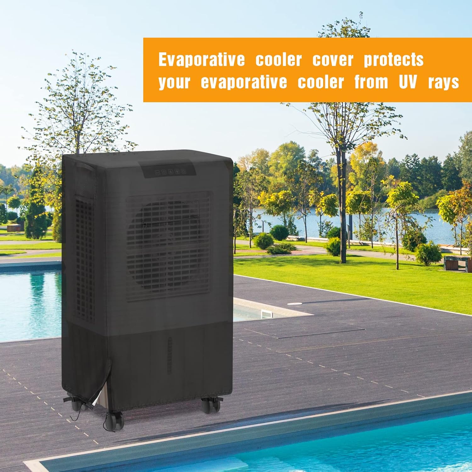 Cubierta de enfriador evaporativo para enfriador evaporativo Hessaire MC26A, cubierta impermeable para enfriador de aire evaporativo, 21 x 15 x 32