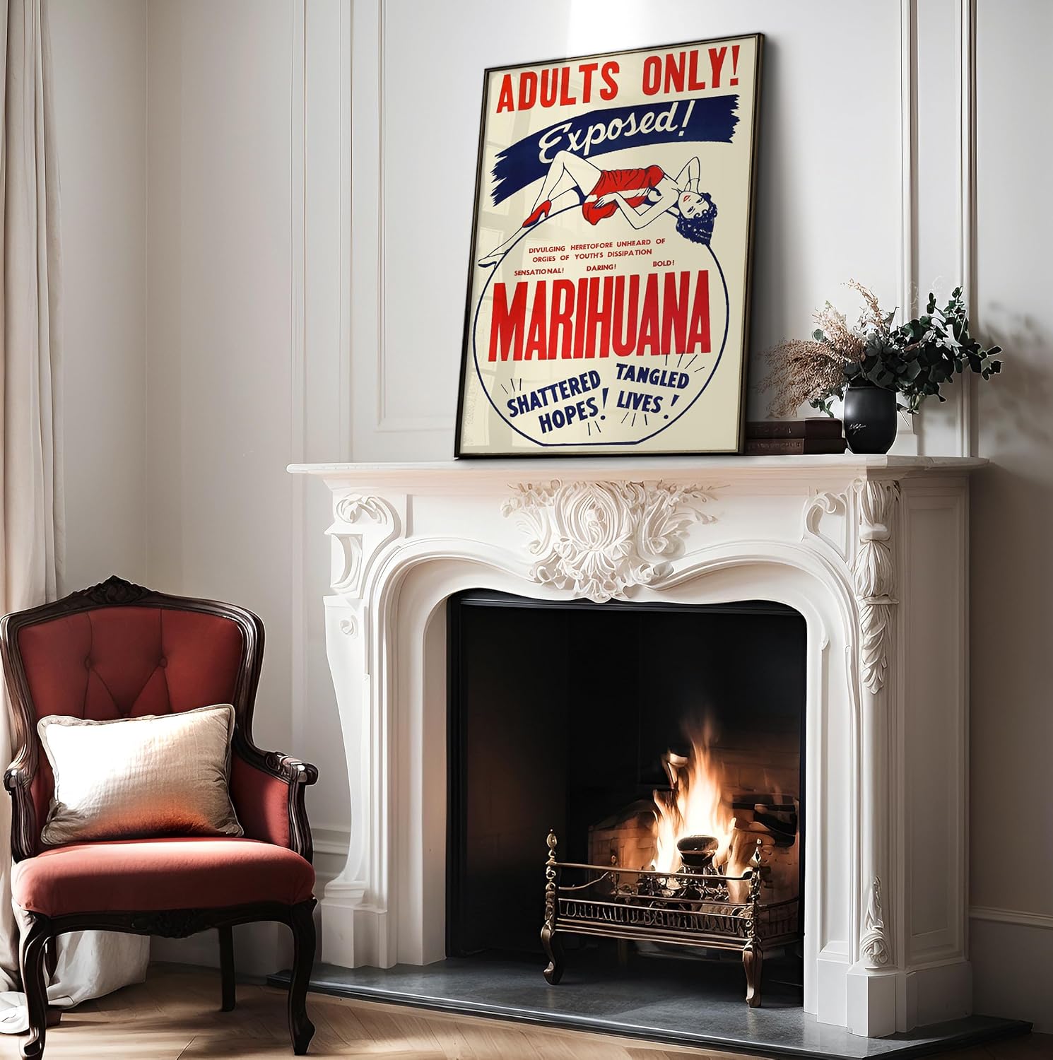 Poster Master Póster vintage de la película de marihuana  Impresión retro expuesta a la marihuana  Arte de marihuana  Regalo para él, ella, hombres,