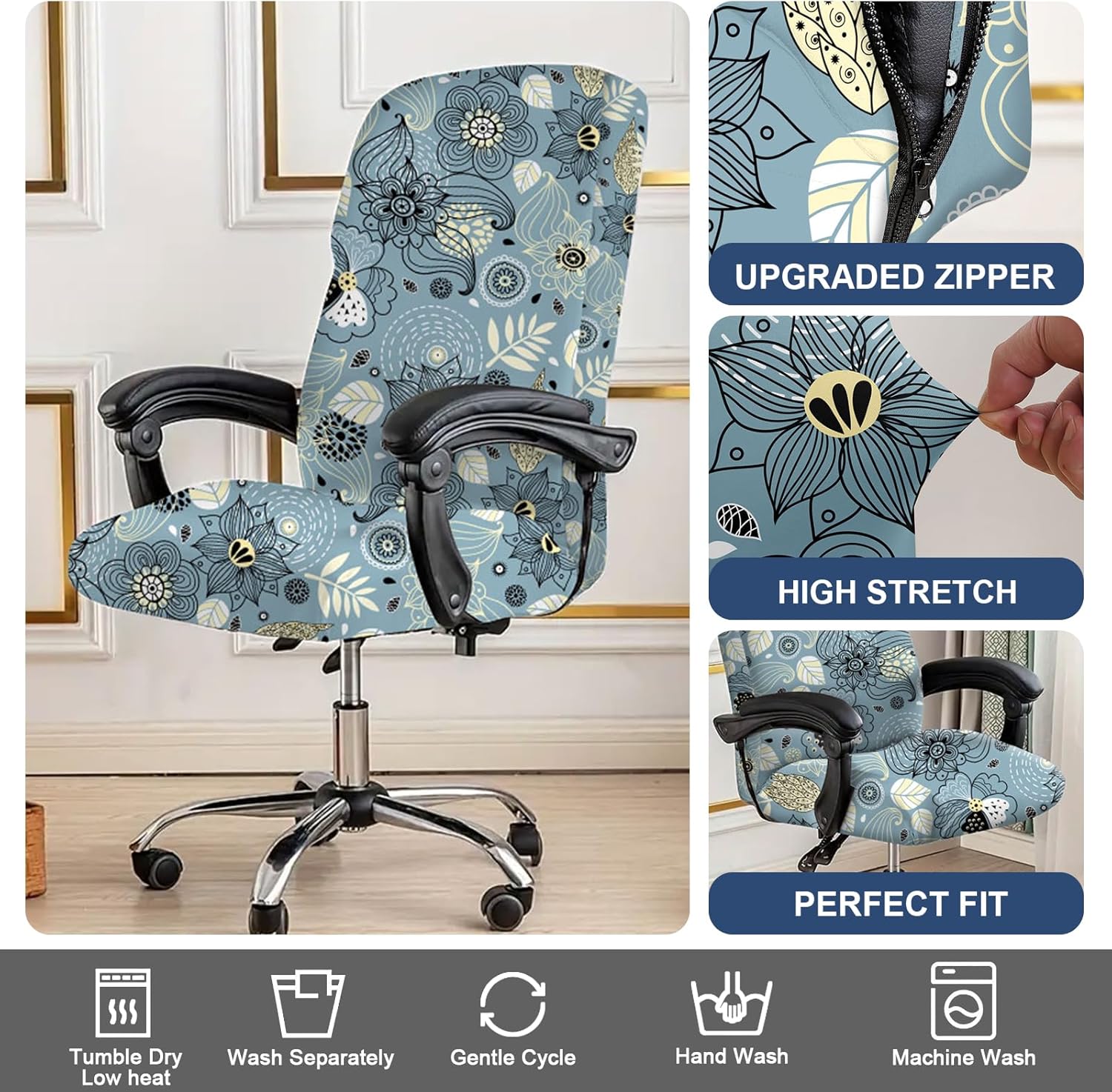 HAOYONG Fundas elásticas para sillas de oficina, fundas suaves para silla de escritorio, fundas para silla de jefe, fundas universales para silla