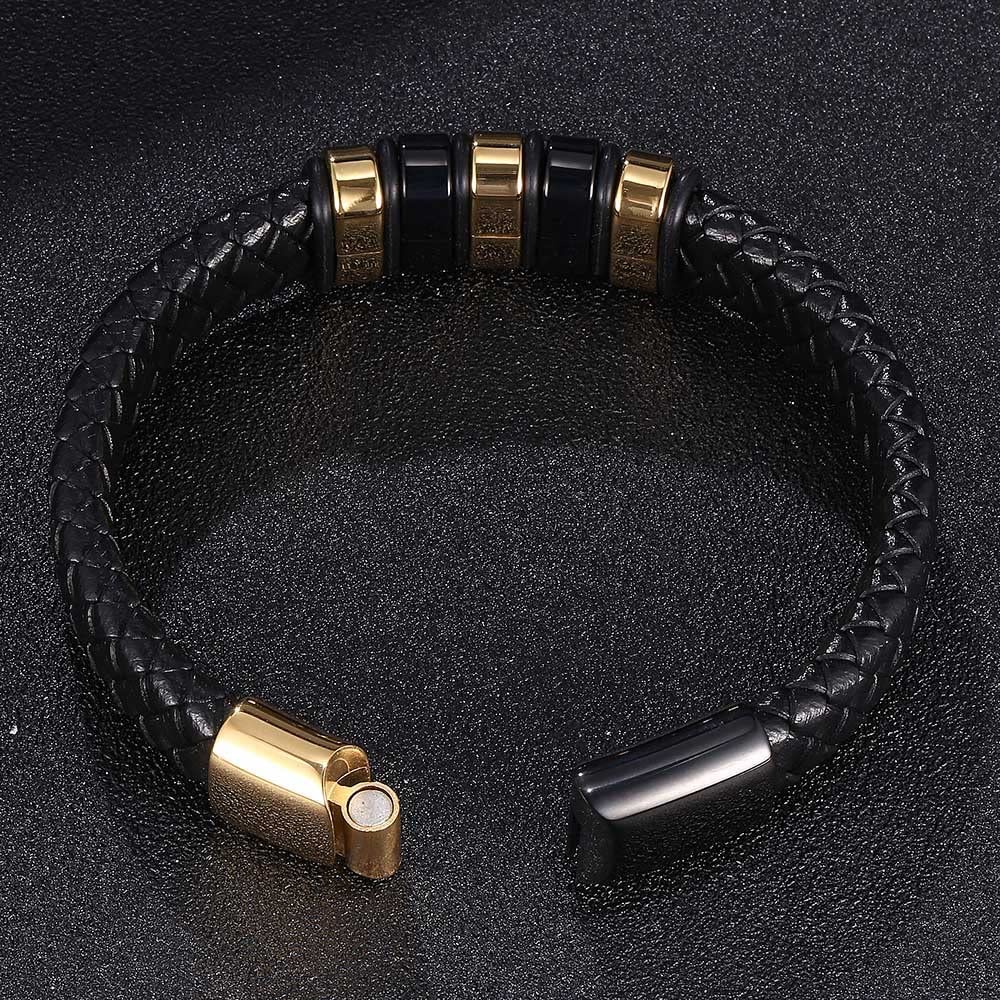 Men’s Handmade Bracelet Fashion and High-end Handmade Braided Leather Bracelet for Men,Handmade Braided Rope Wristband Bracelet Gift for Son
