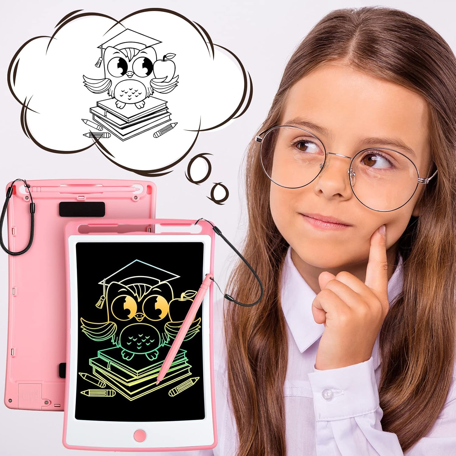 Tableta de escritura LCD de 8.5 pulgadas, tablero de dibujo colorido, almohadilla de dibujo educativa para niños, tableta de escritura LCD borrable,