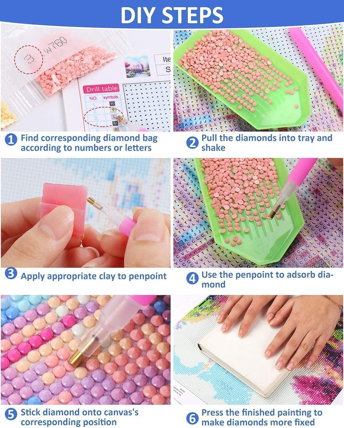 Coloridos kits de arte de diamantes de dragón para adultos, arte de diamantes 5D para adultos principiantes, pinturas de taladro completo con gemas