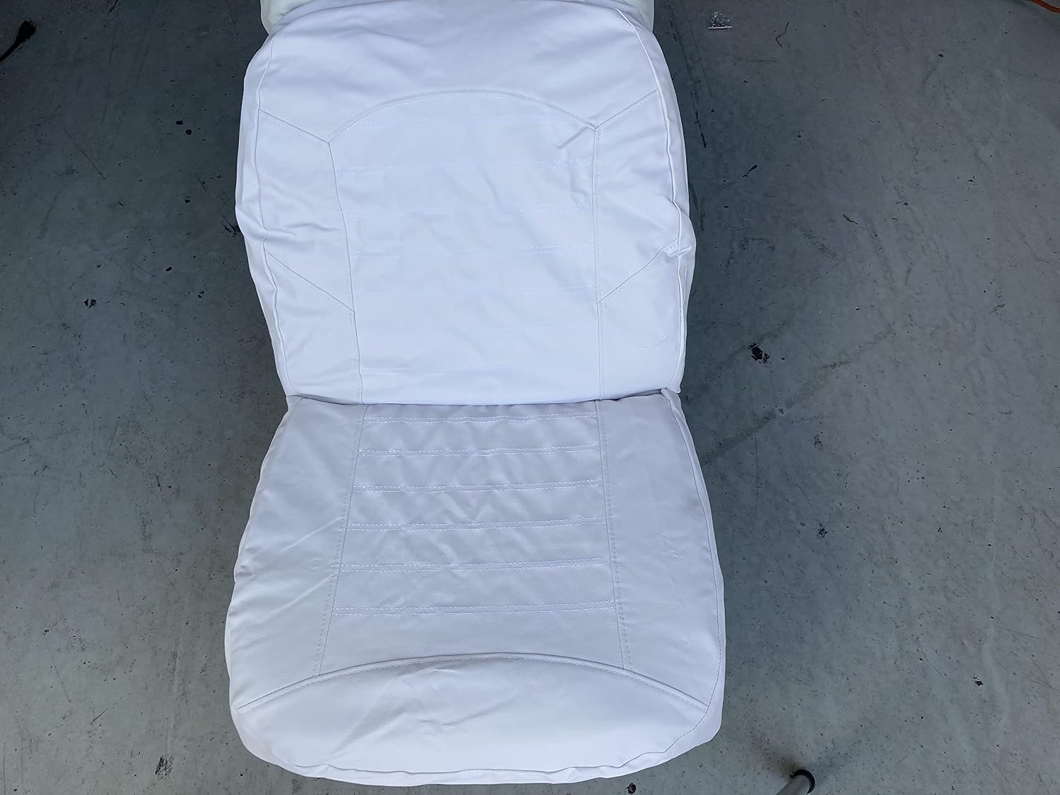 Reemplazos de la piel de la cubierta del asiento del barco Tapicería de vinilo blanco para asientos marinos de banco trasero con espalda