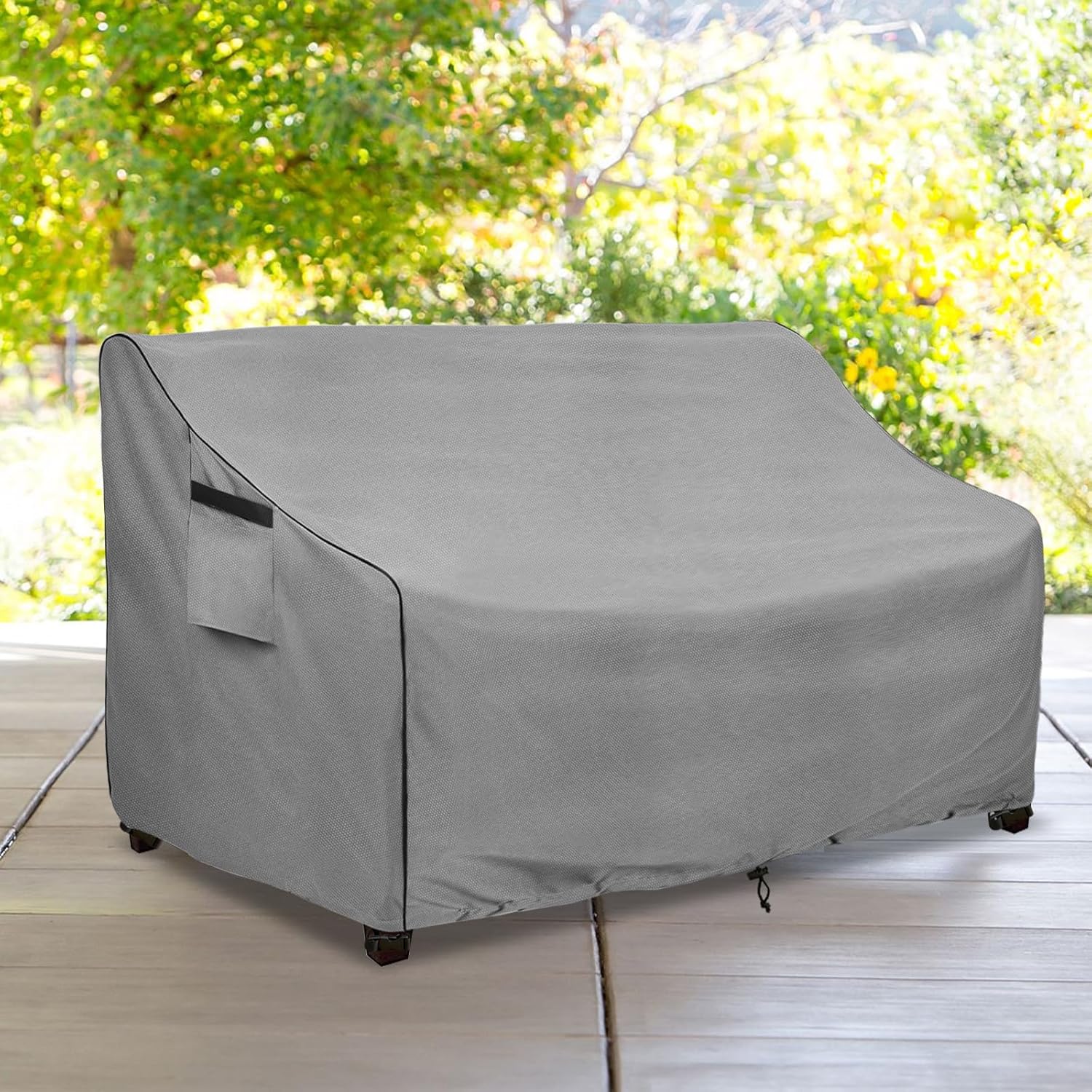 Okcool Funda resistente para sofá de patio, 100% impermeable, de 2 plazas, para exteriores de hasta 58 pulgadas de ancho x 32.5 pulgadas de