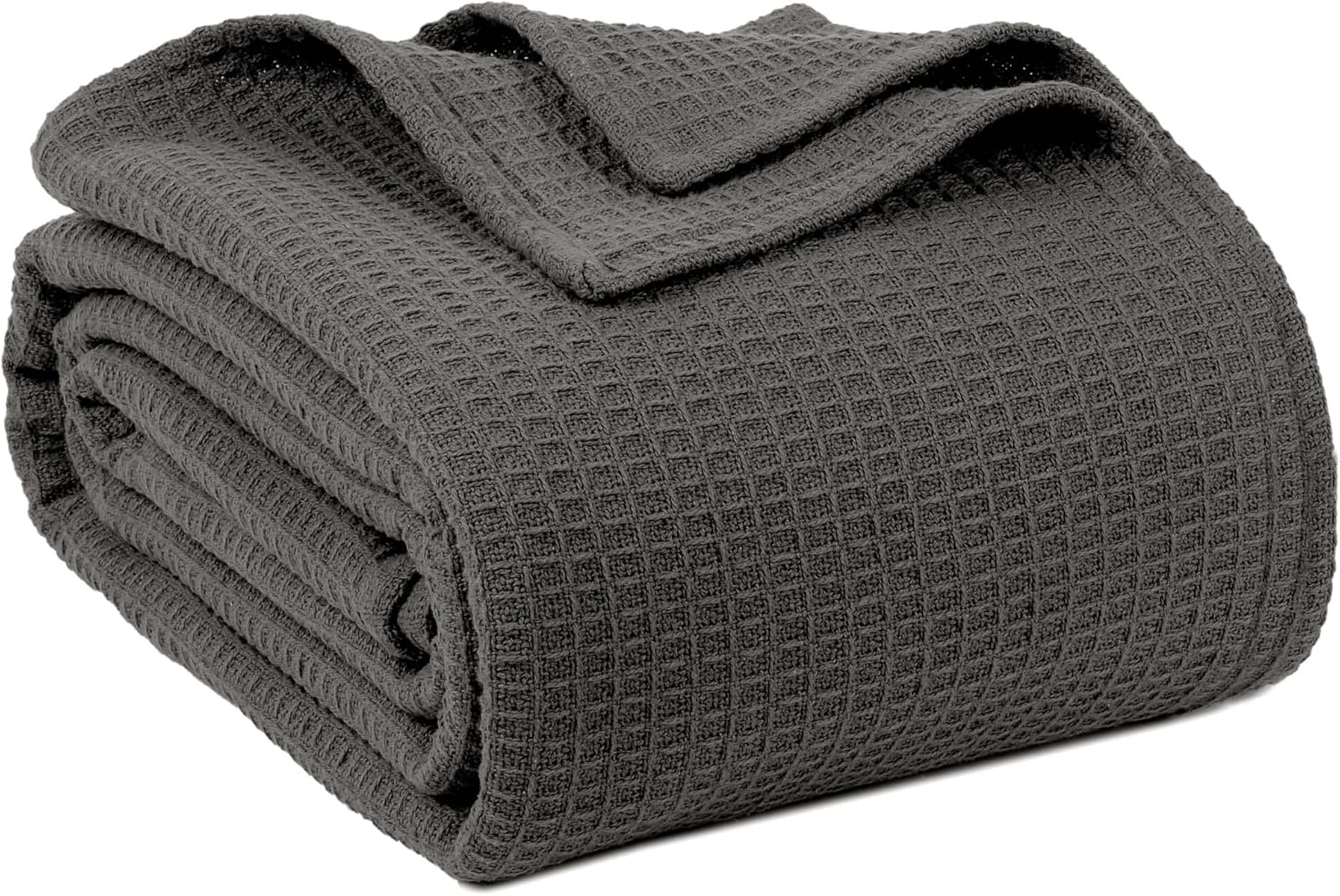 Manta 100% algodón tamaño Queen para cama, manta de otoño de tejido gofre, ligera y transpirable, manta de Navidad suave, regalo para mujeres, gris,