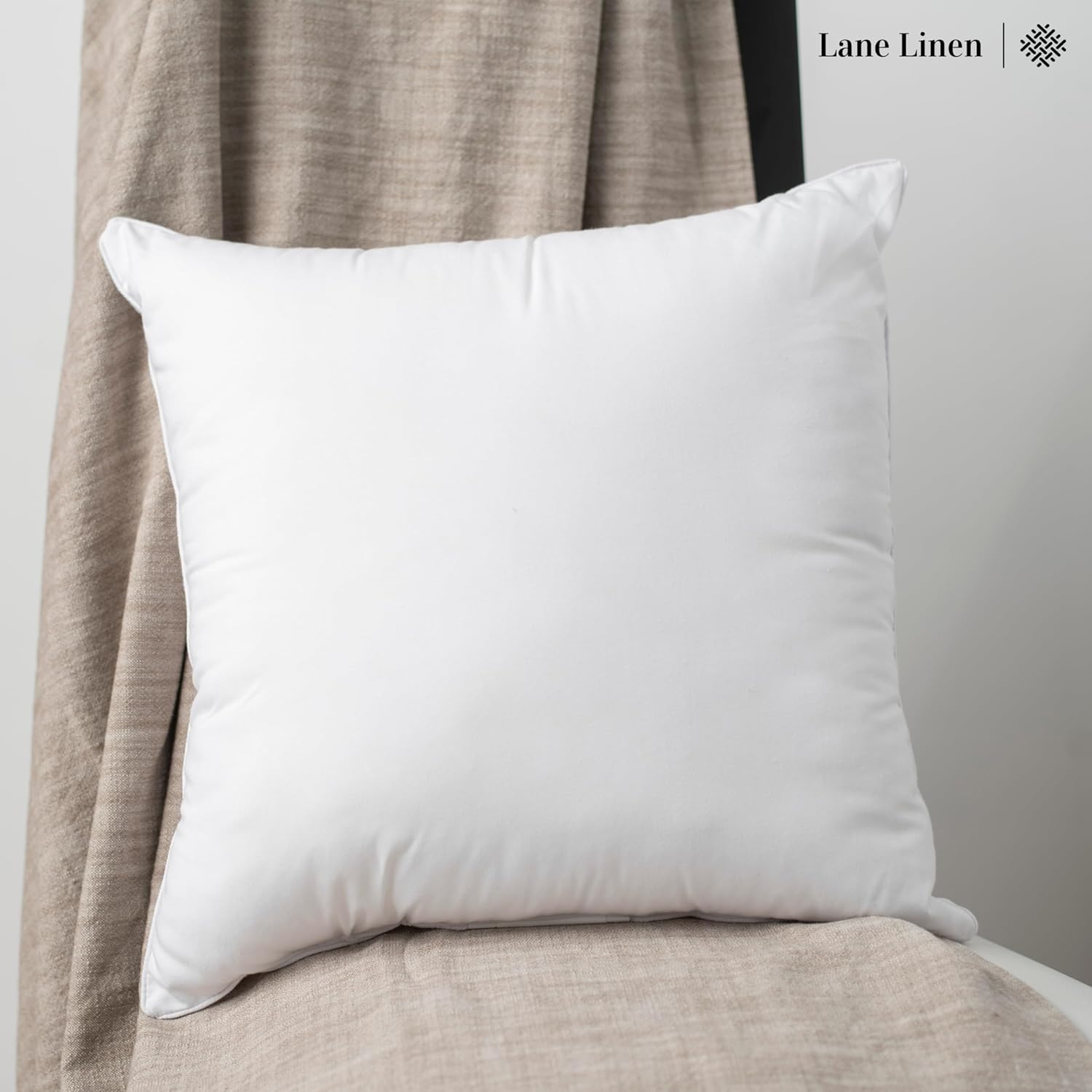 LANE LINEN Relleno de almohada  Paquete de 2 rellenos de almohada de 16 x 16 pulgadas para fundas de almohada decorativas, relleno de almohadas para