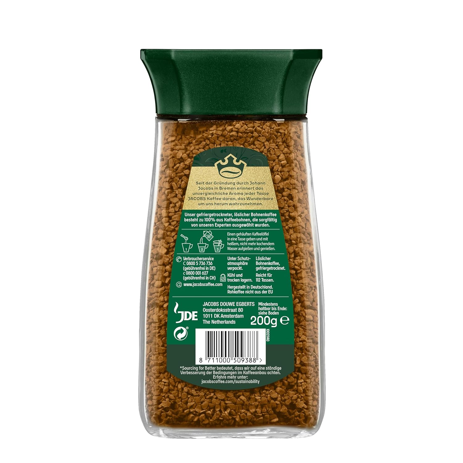 Jacobs Café instantáneo KRONUNG, tarro de 7.05 oz