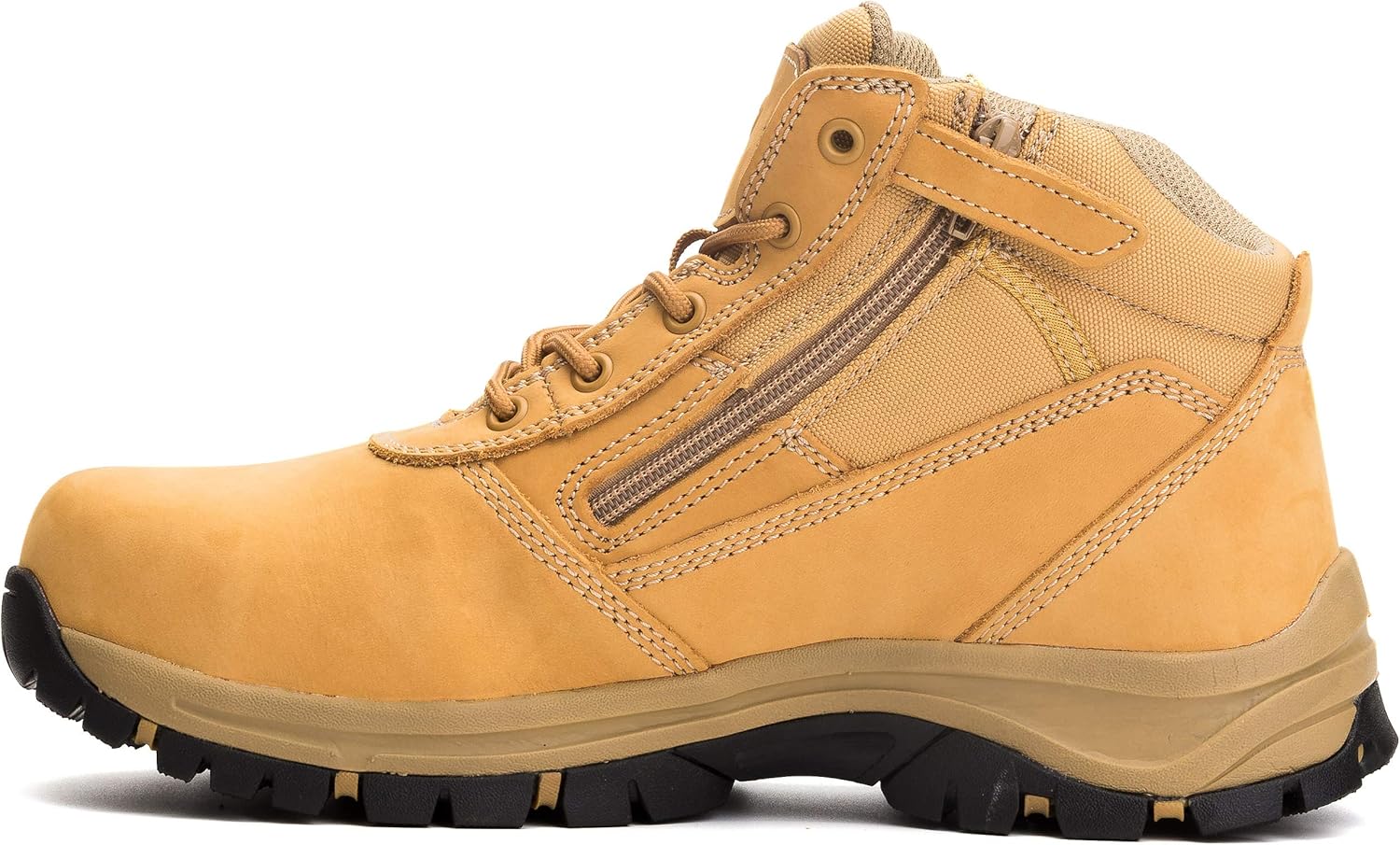 OUXX Botas de trabajo para hombre, con puntera de acero deslizante, de cuero, impermeables, antideslizantes, a prueba de pinchazos, antiestáticas,