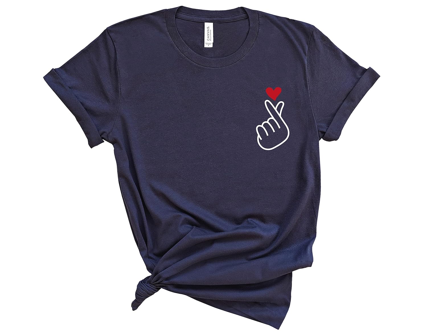 Korean Saranghae Finger Heart I Love You T-Shirt, Korean Pop Merchandise Shirt, Birthday Gift Ideas for K-Drama and Korean Pop Fans, South Korea Tee