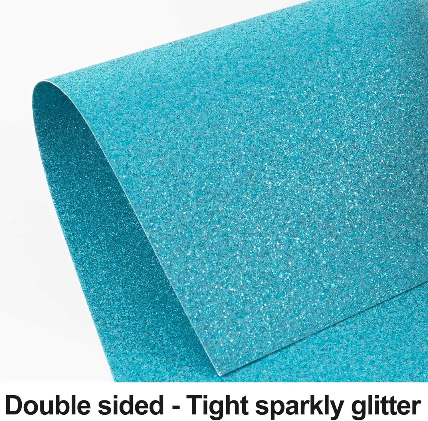 Goefun – Cartulina azul con purpurina de 8.5 x 11 pulgadas, 24 hojas de doble cara, papel azul claro con purpurina que no se desprende de 10.58