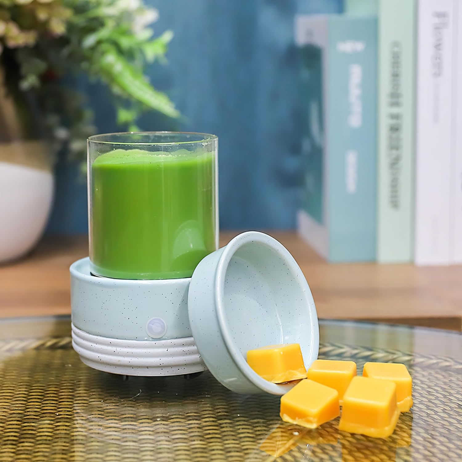 CVHOMEDECO. Calentador de velas y fragancias 2 en 1, calentador eléctrico de cera derretida, para velas perfumadas, cera derretida y tartas para