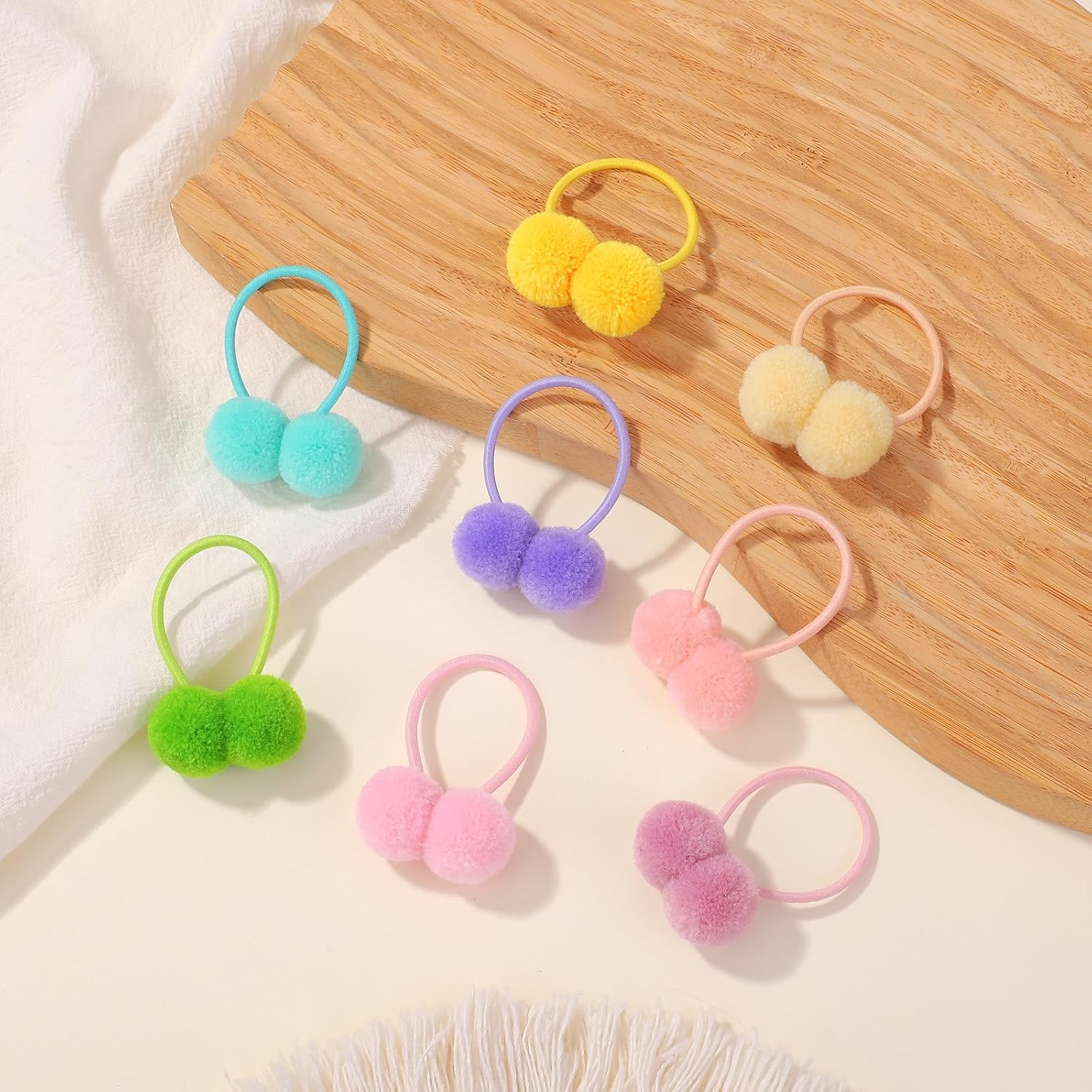 40 lazos para el pelo de bebé, accesorios para el cabello de niñas, bola de pompón pequeño, elástico para el cabello esponjoso, banda de goma para