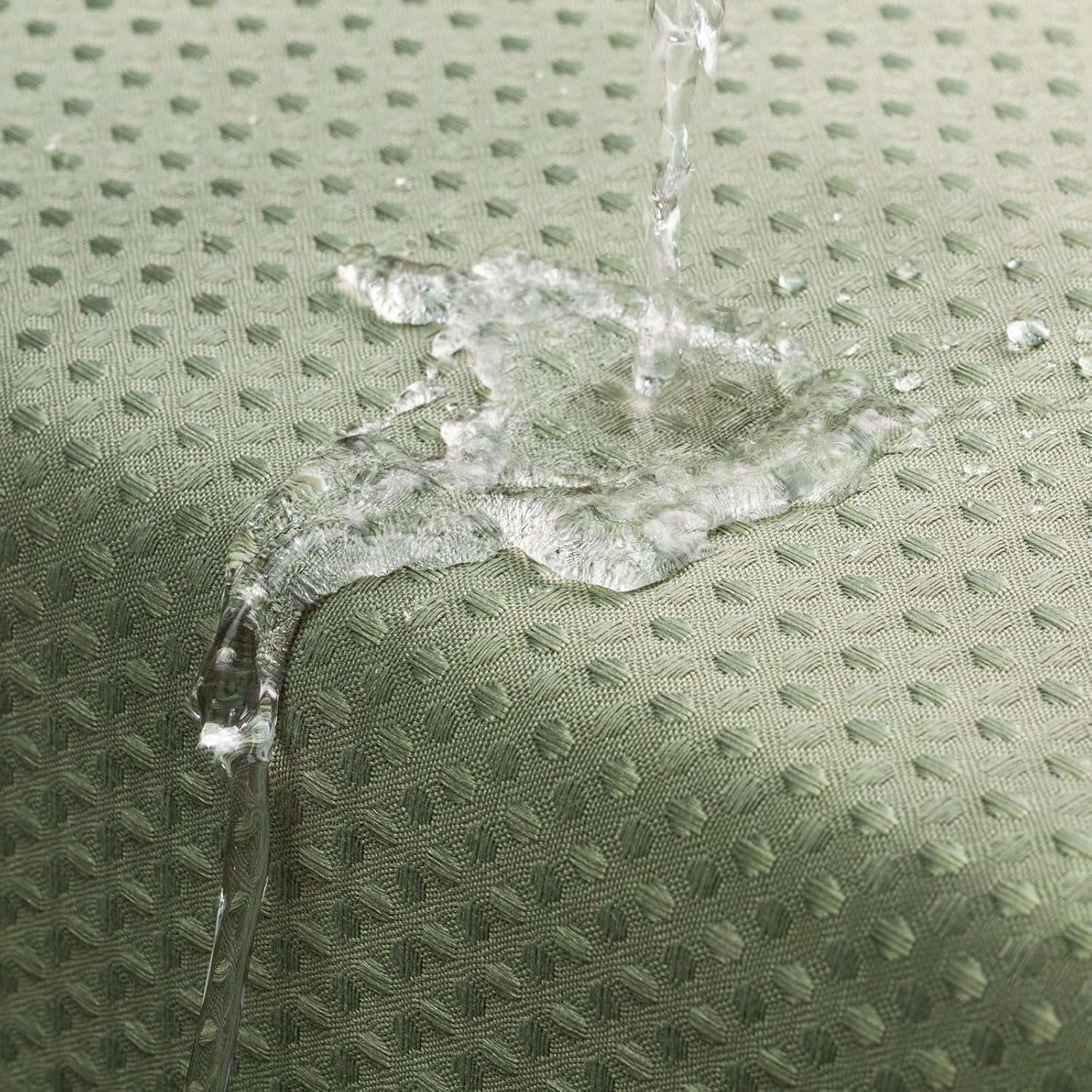 MitoVilla Cortina de ducha de tela de gofre verde salvia, cortinas de ducha de tela pesada para decoración moderna de baño de hotel, impermeable y