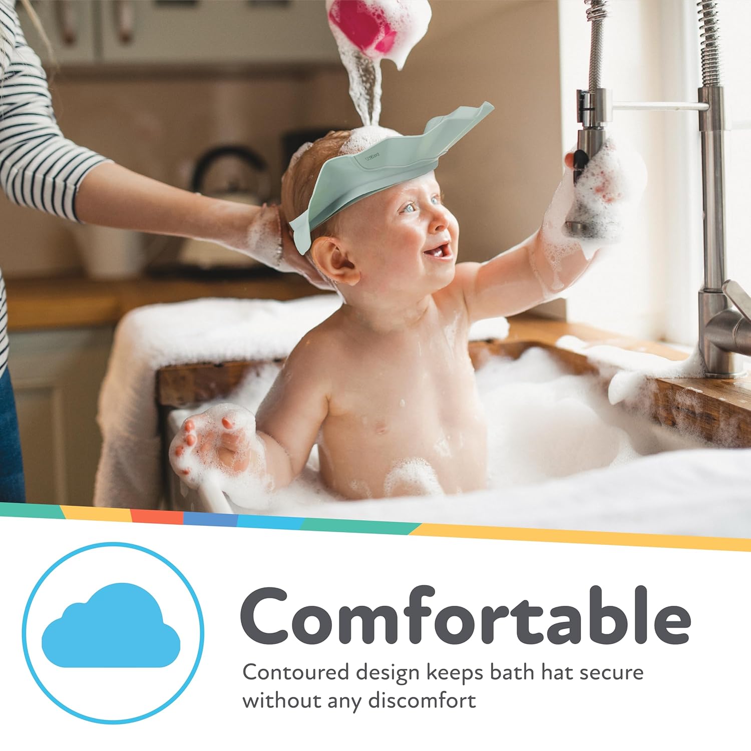 Nuby Gorro de baño – Sin BPA Baby Essentials – Accesorios de baño para bebés – Rosa