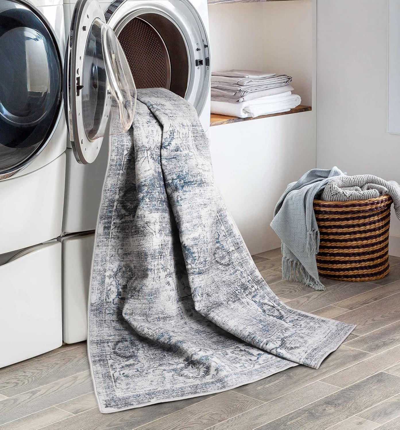 Alfombras de área de 4 x 6 pies con parte trasera antideslizante, resistentes a las manchas, lavables para sala de estar, dormitorio y comedor,