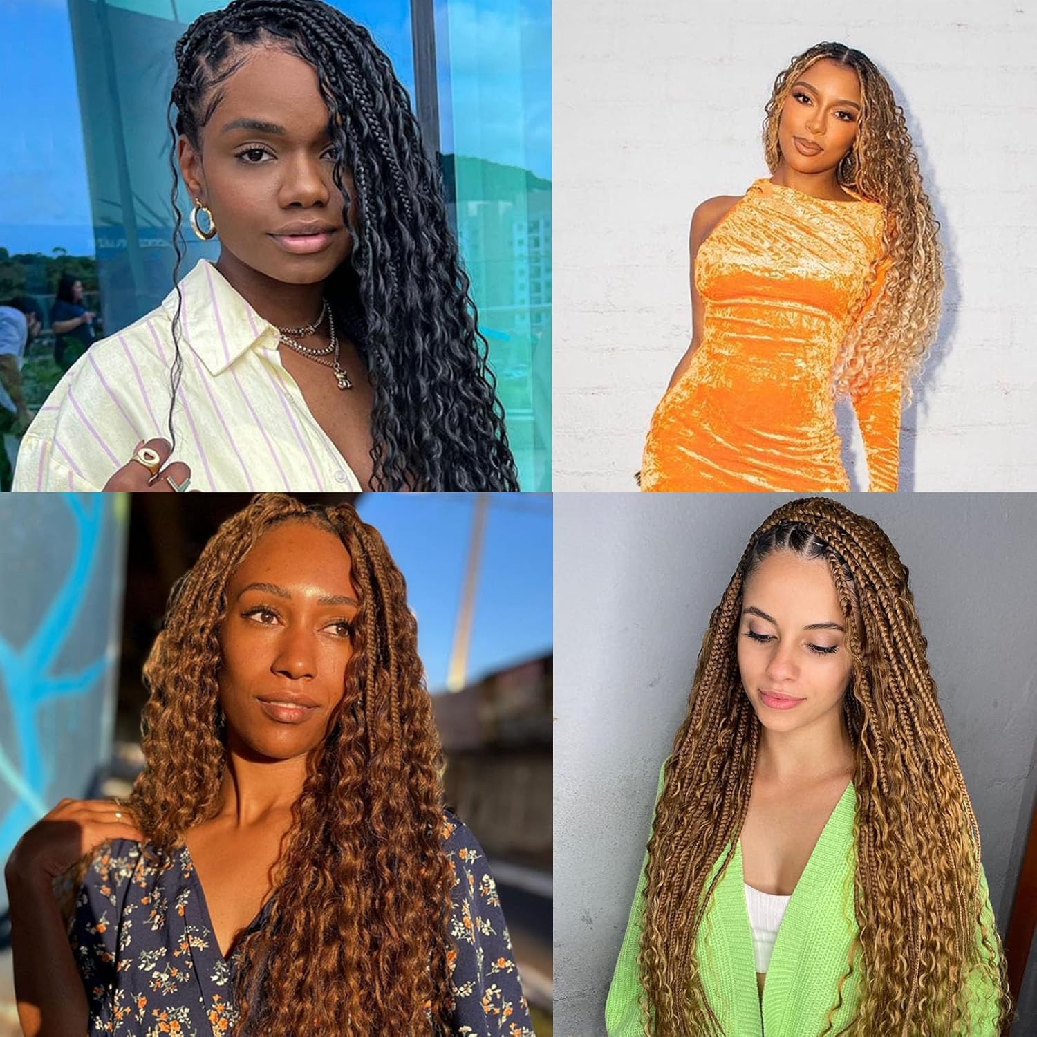Vustbeauty Extensiones de cabello ondulado de ganchillo de 30 pulgadas, 1 paquete de extensiones de cabello sintético rizado largo ondulado para