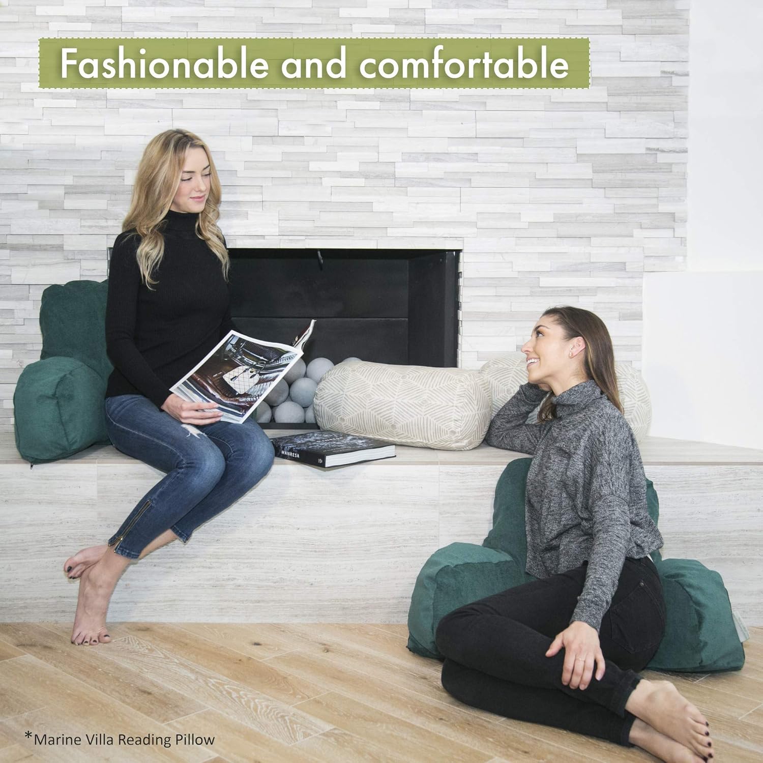 Majestic Home Goods Wales – Almohada de lectura, color gris