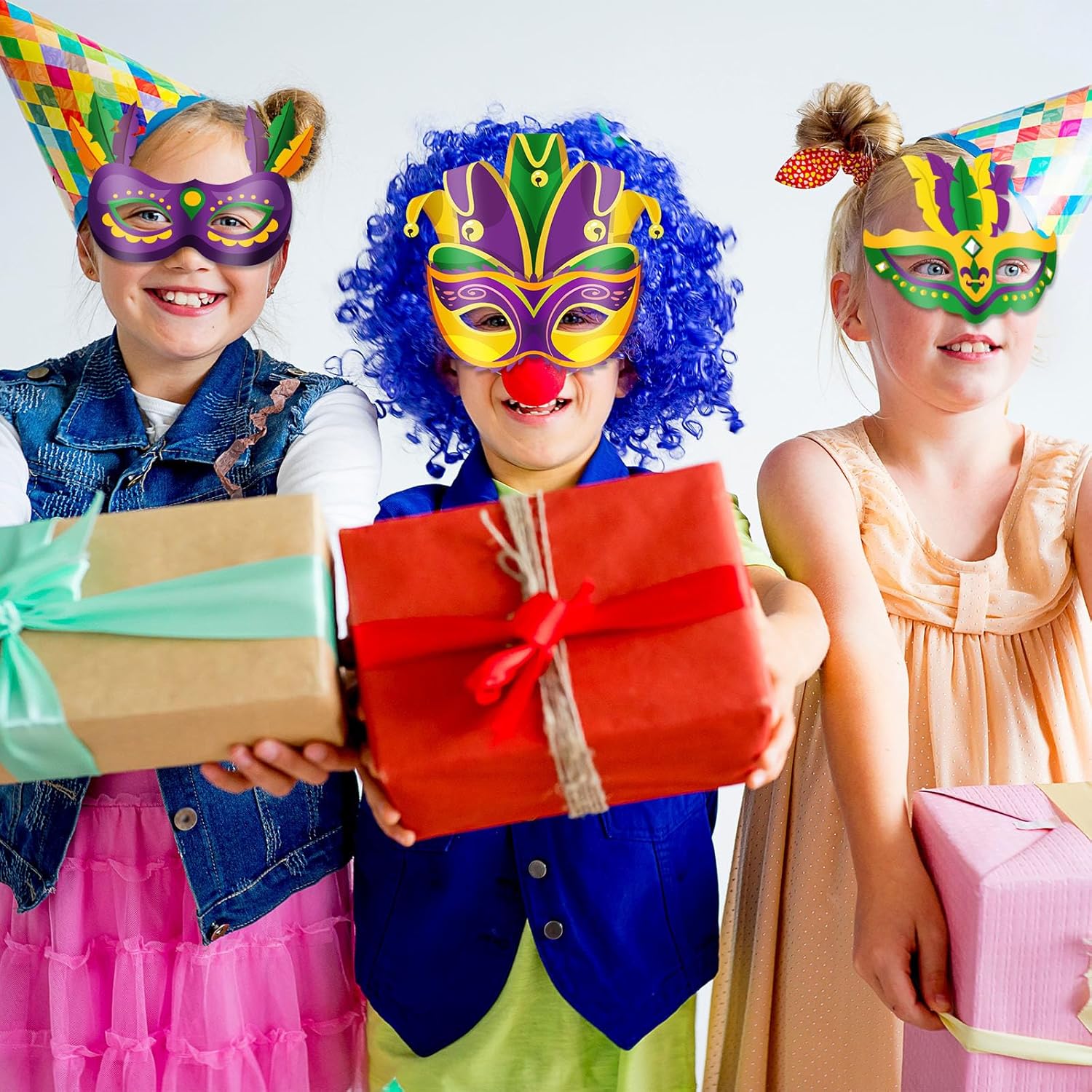 16 máscaras de Mardi Gras DIY Carnaval para colorear, máscara de papel para fiesta de mascarada, máscara de papel con bolígrafos para actividades de