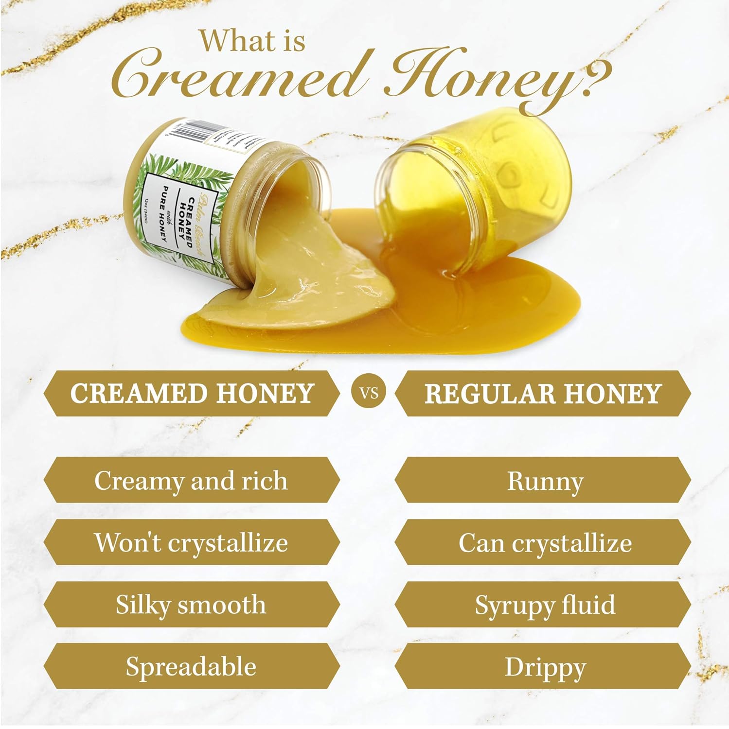 Palm Beach Creamed Honey con chocolate, miel de flores silvestres natural batida, miel pura cruda y sin filtrar, certificado Kosher, 12 onzas