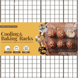 Utopia Kitchen Estantes de enfriamiento para hornear de 10 x 15 pulgadas, estante de alambre de acero inoxidable para bandejas de gelatina, apto Utopia Kitchen Estantes de enfriamiento para hornear de 10 x 15 pulgadas, estante de alambre de acero inoxidable para bandejas de gelatina, apto