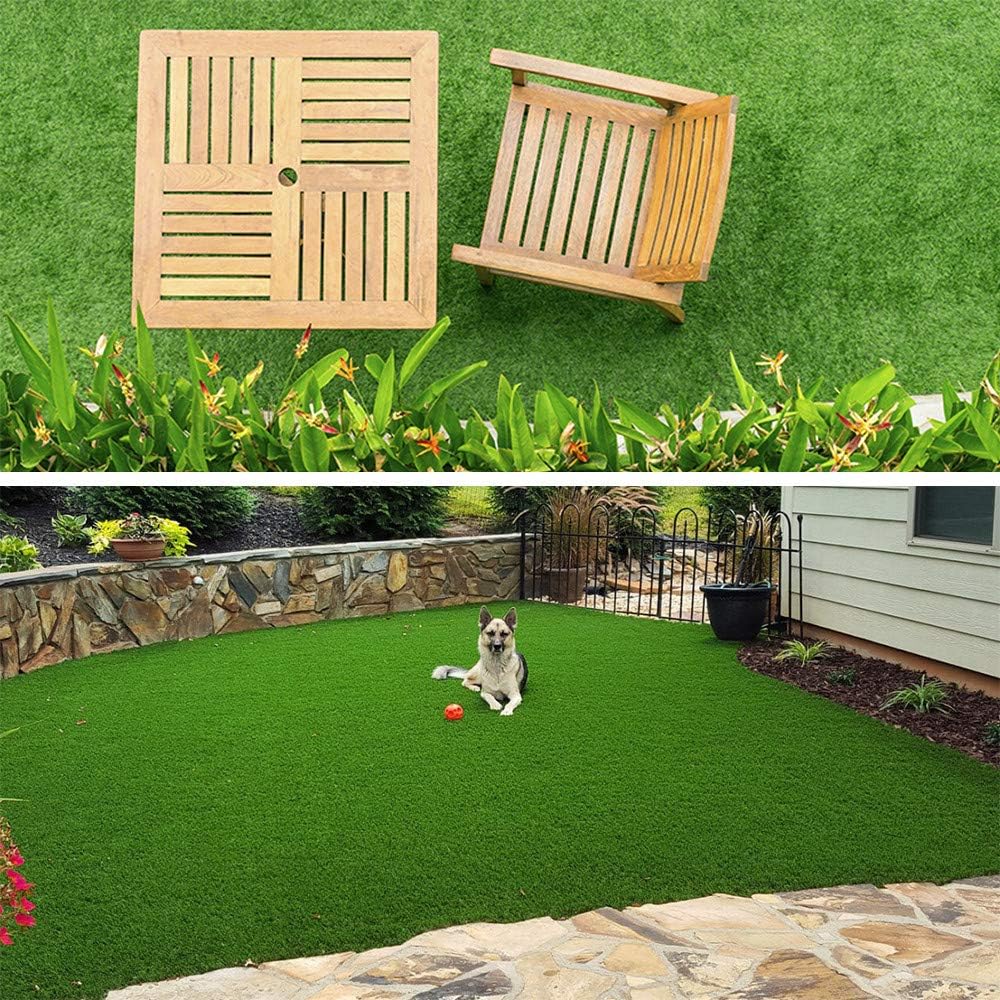 Alfombra de césped artificial para césped artificial de 1 x 1 pies, 1.57 pulgadas, para interior y exterior, jardín, césped, paisaje, césped