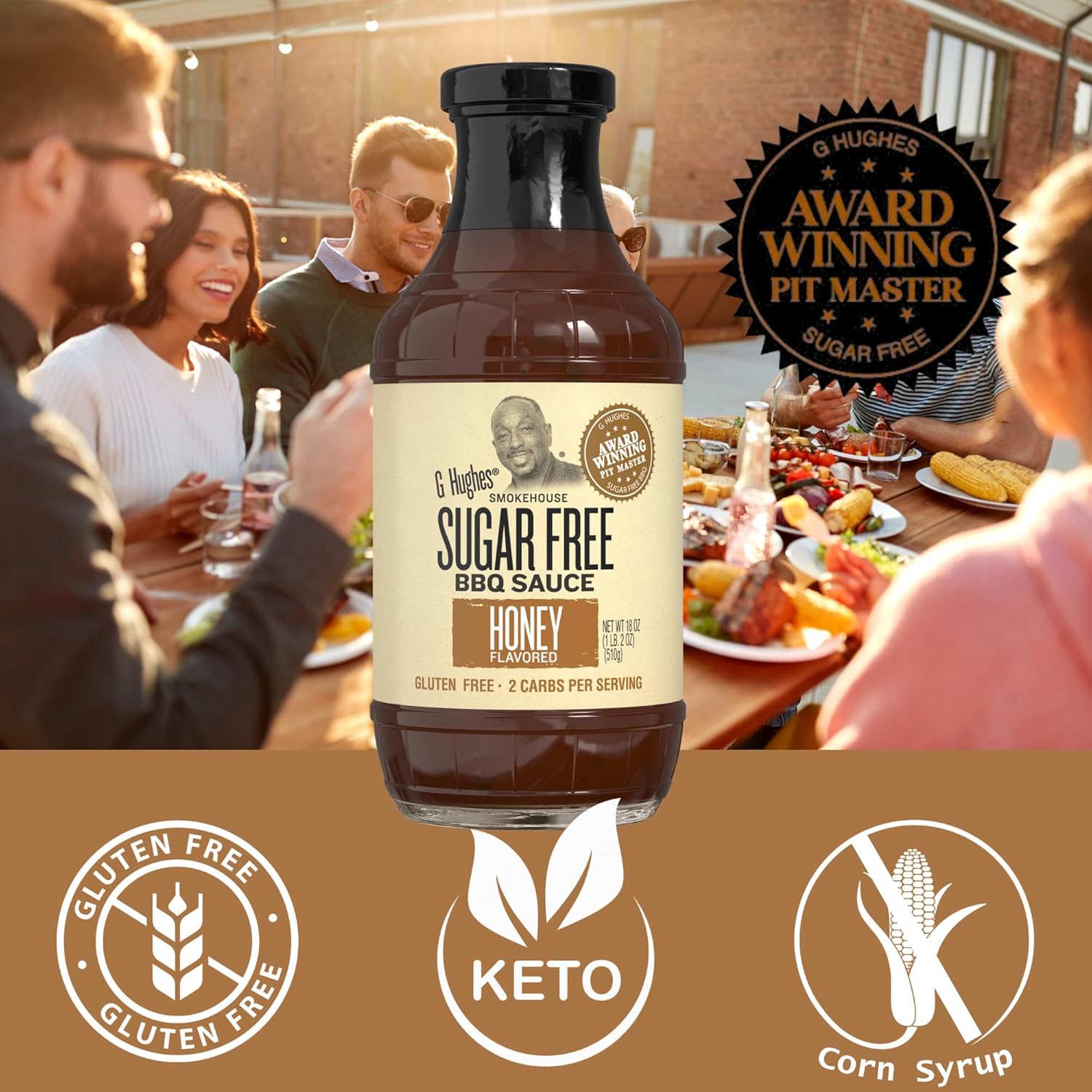 G Hughes Sugar Free, Salsa BBQ de miel  Salsa de barbacoa de miel, salsa barbacoa sin azúcar, salsa de barbacoa de miel Keto, salsas de barbacoa de