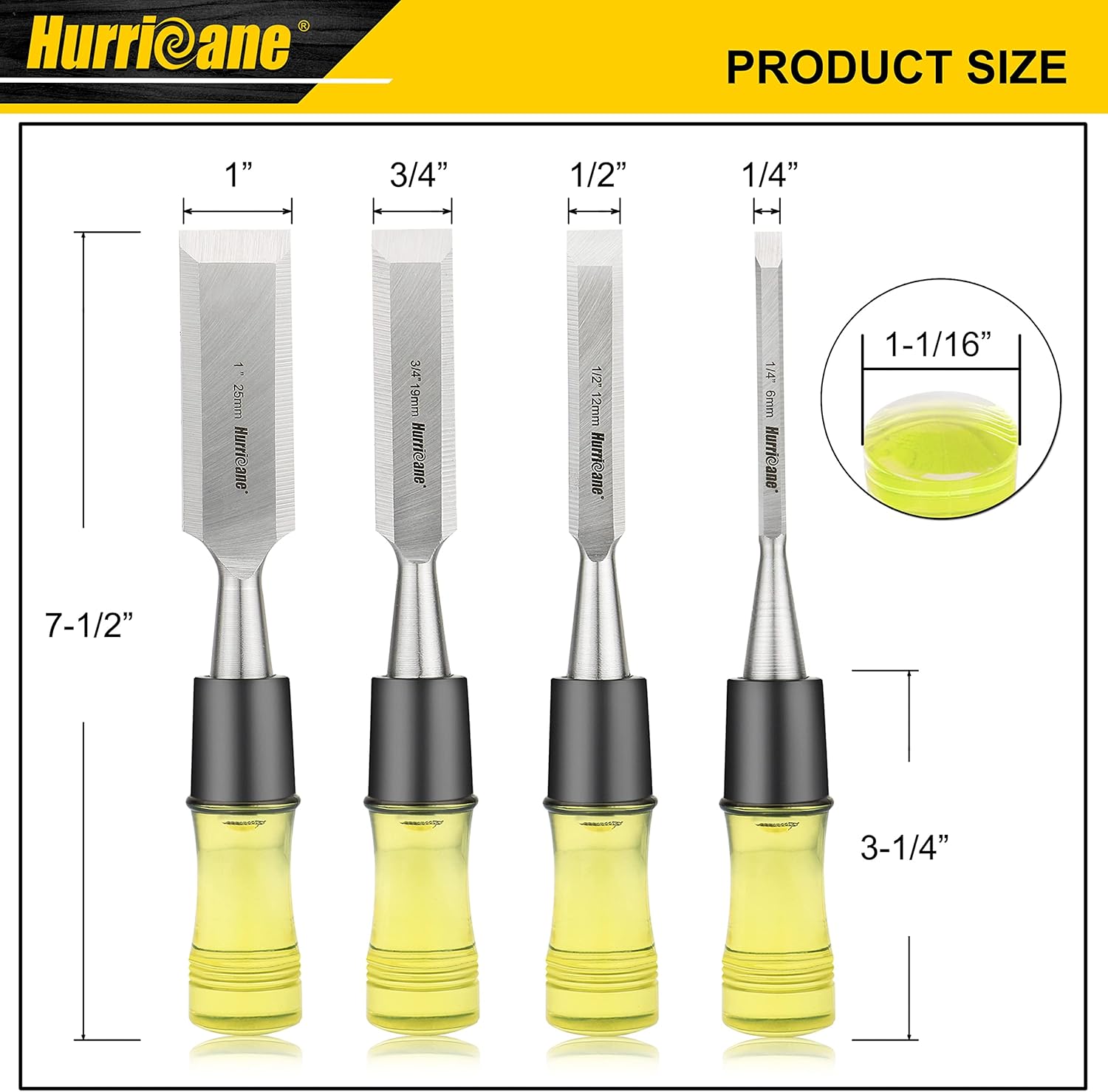 Juego de 4 cinceles de madera, cincel de madera de PVC de alto impacto, con cincel de madera de combinación de 3 piezas y juego de limas de madera