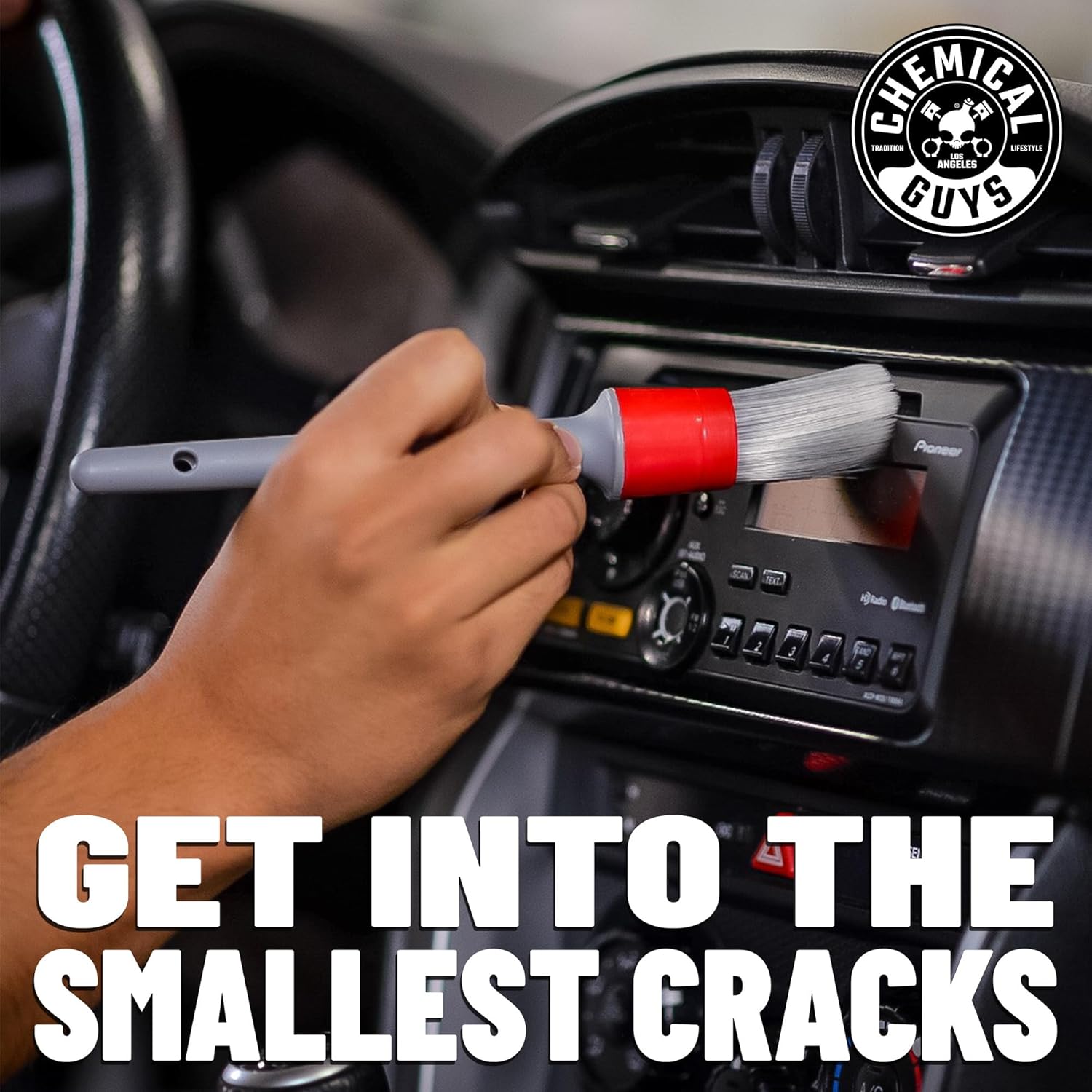 Chemical Guys ACC600 – Juego de cepillos para detalles interiores todo en los detalles (ideal para automóviles, camiones, SUV, caravanas y más)